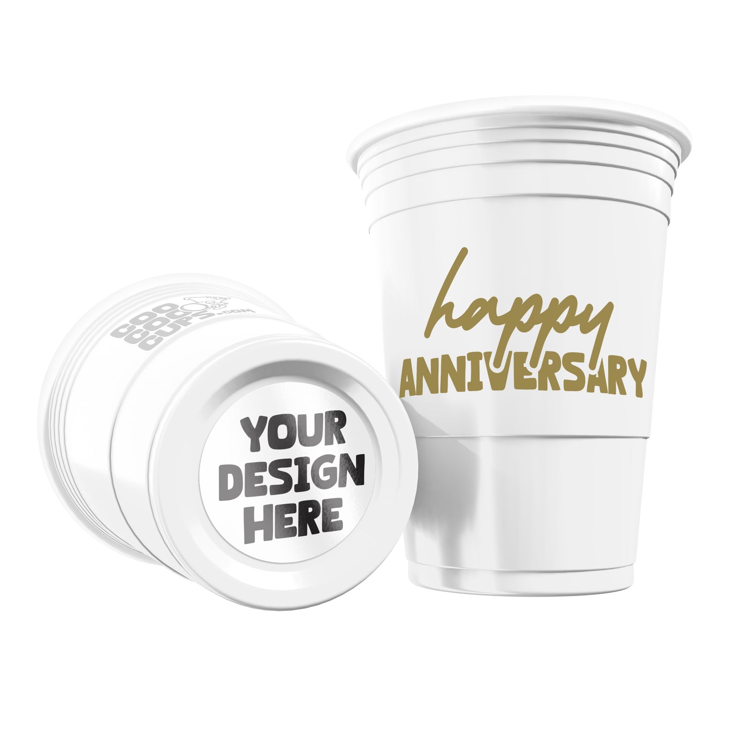 CooCoo Cups® 16oz Customizable Anniversary Party Cups - 50 Count