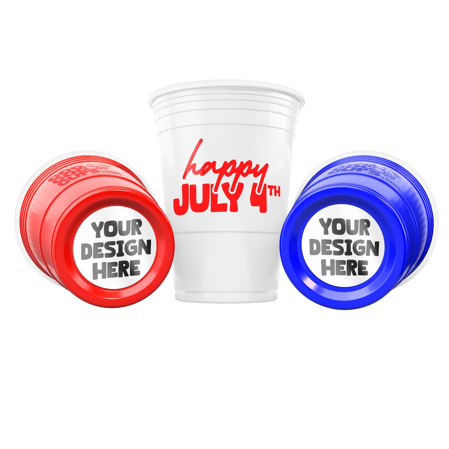 CooCoo Cups® 16oz Customizable 4th of July Party Cups - 50 Count