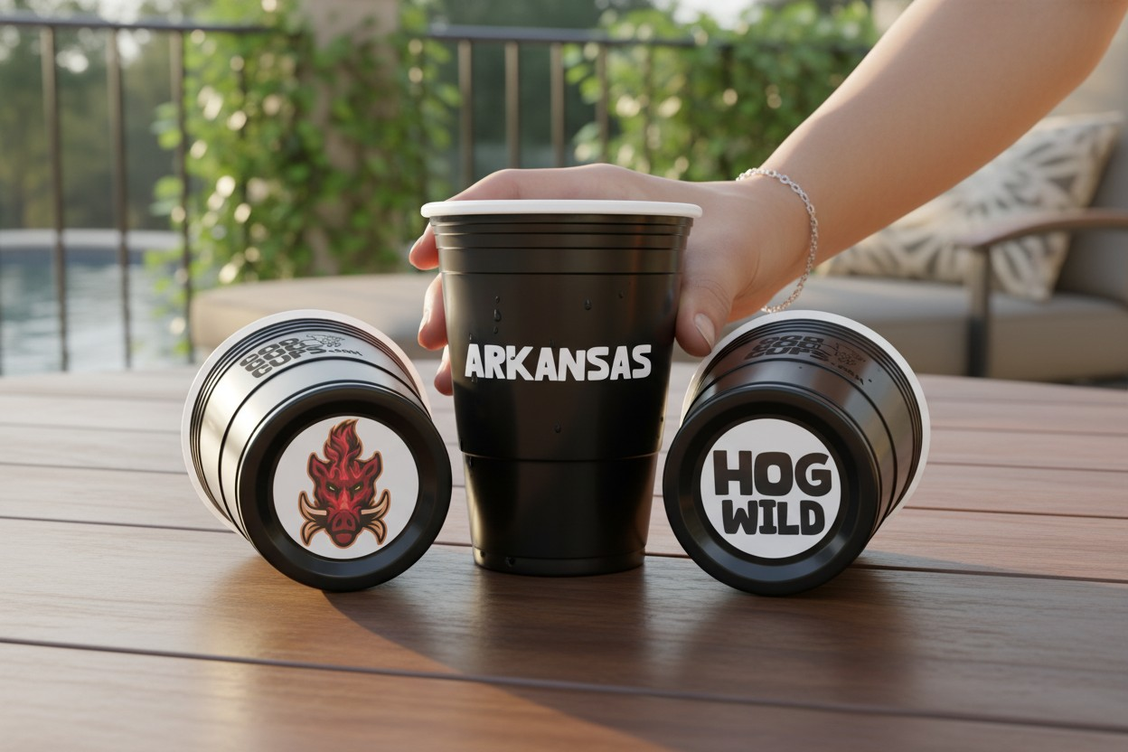CooCoo Cups® 16oz Arkansas "Hog Wild & Fire Hog" Party Cups - 50 Count