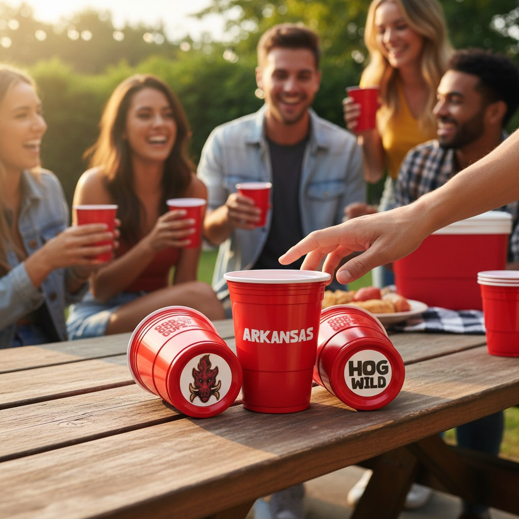 CooCoo Cups® 16oz Arkansas "Hog Wild & Fire Hog" Party Cups - 50 Count