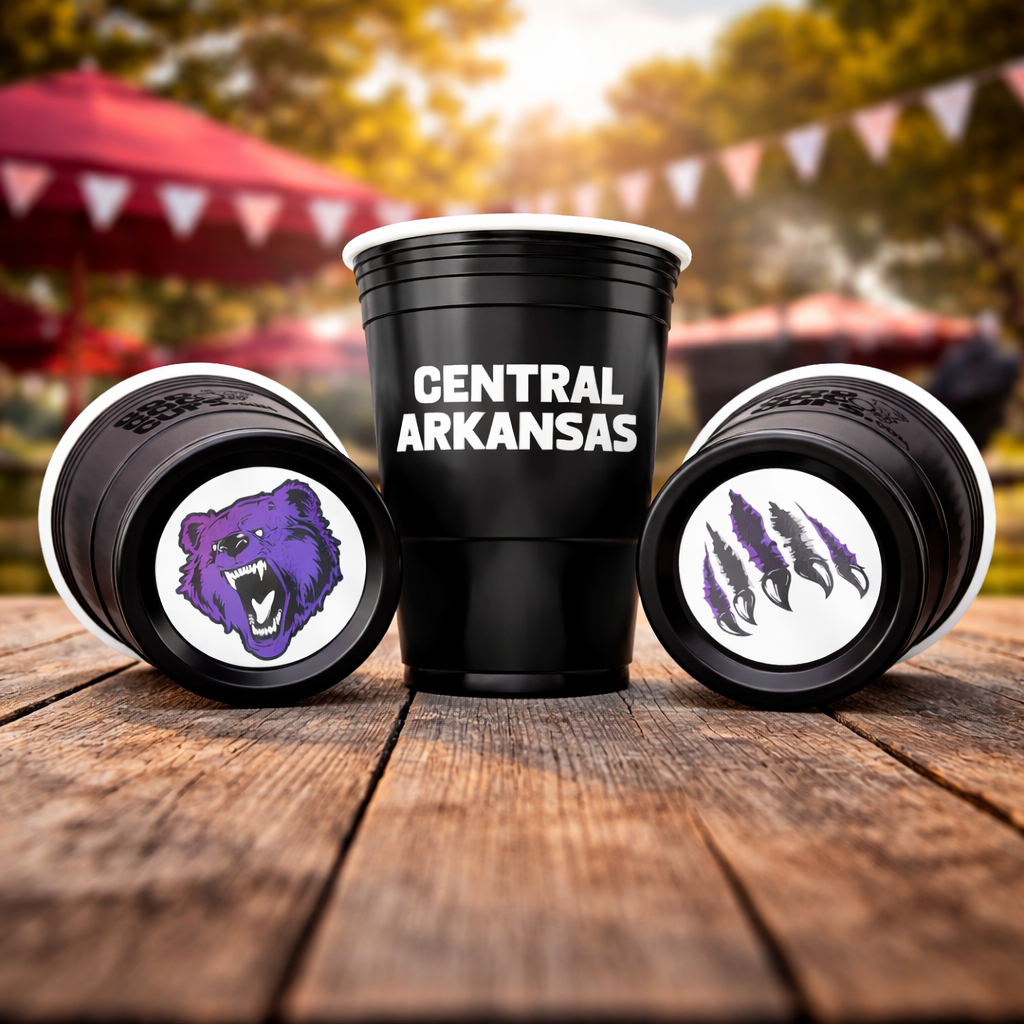 CooCoo Cups® 16oz Central Arkansas "Growling Bear & Claws" Party Cups - 50 Count