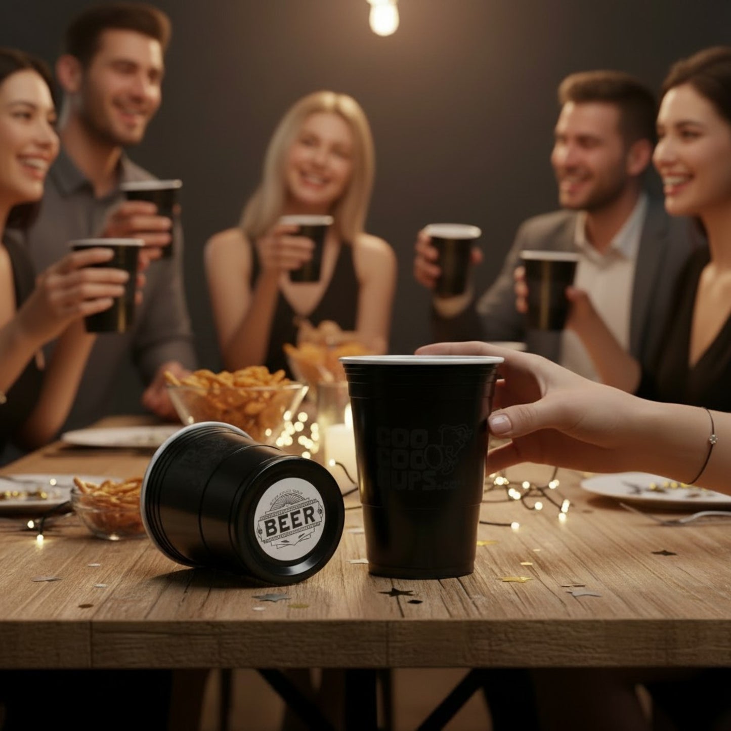 CooCoo Cups® 16oz "BEER" Emblem Party Cups - 50 Count