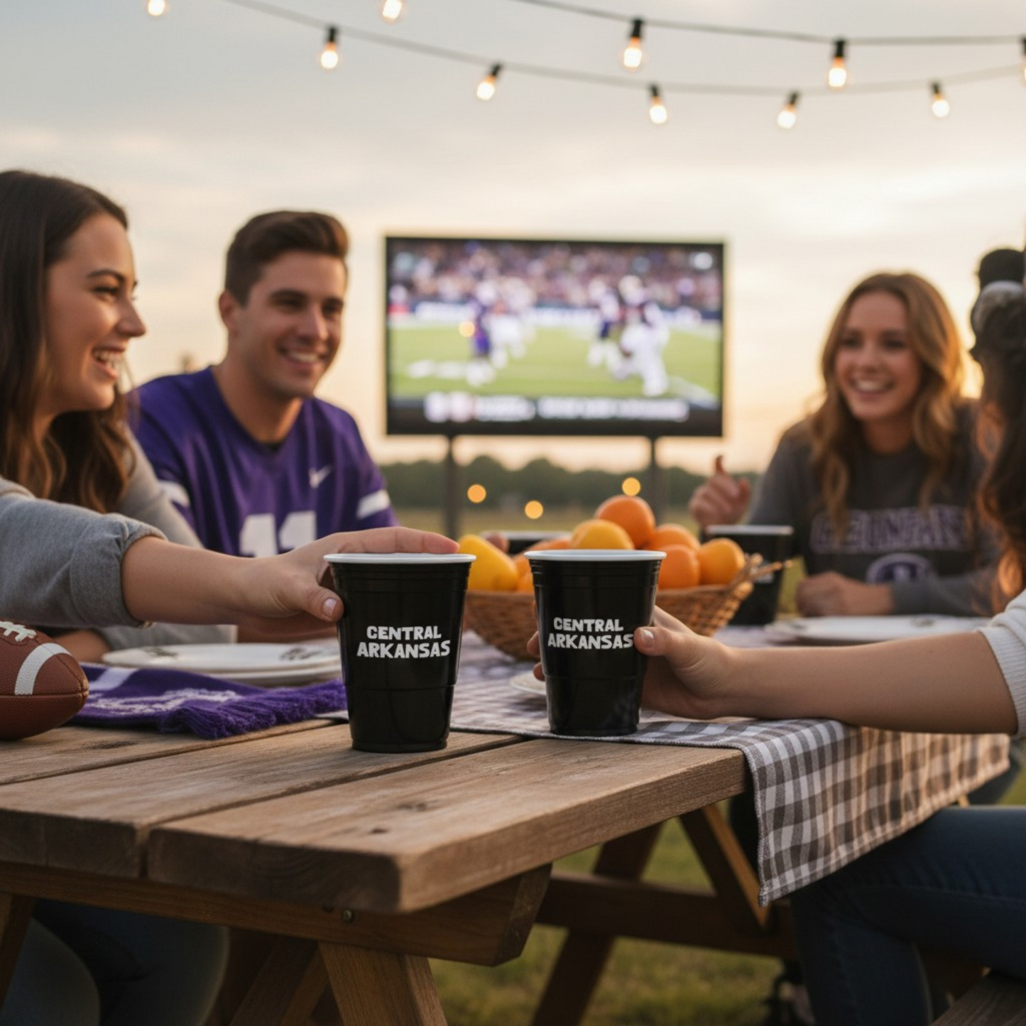 CooCoo Cups® 16oz Central Arkansas "Go Bears & Eat, Sleep, Football, Repeat" Party Cups - 50 Count