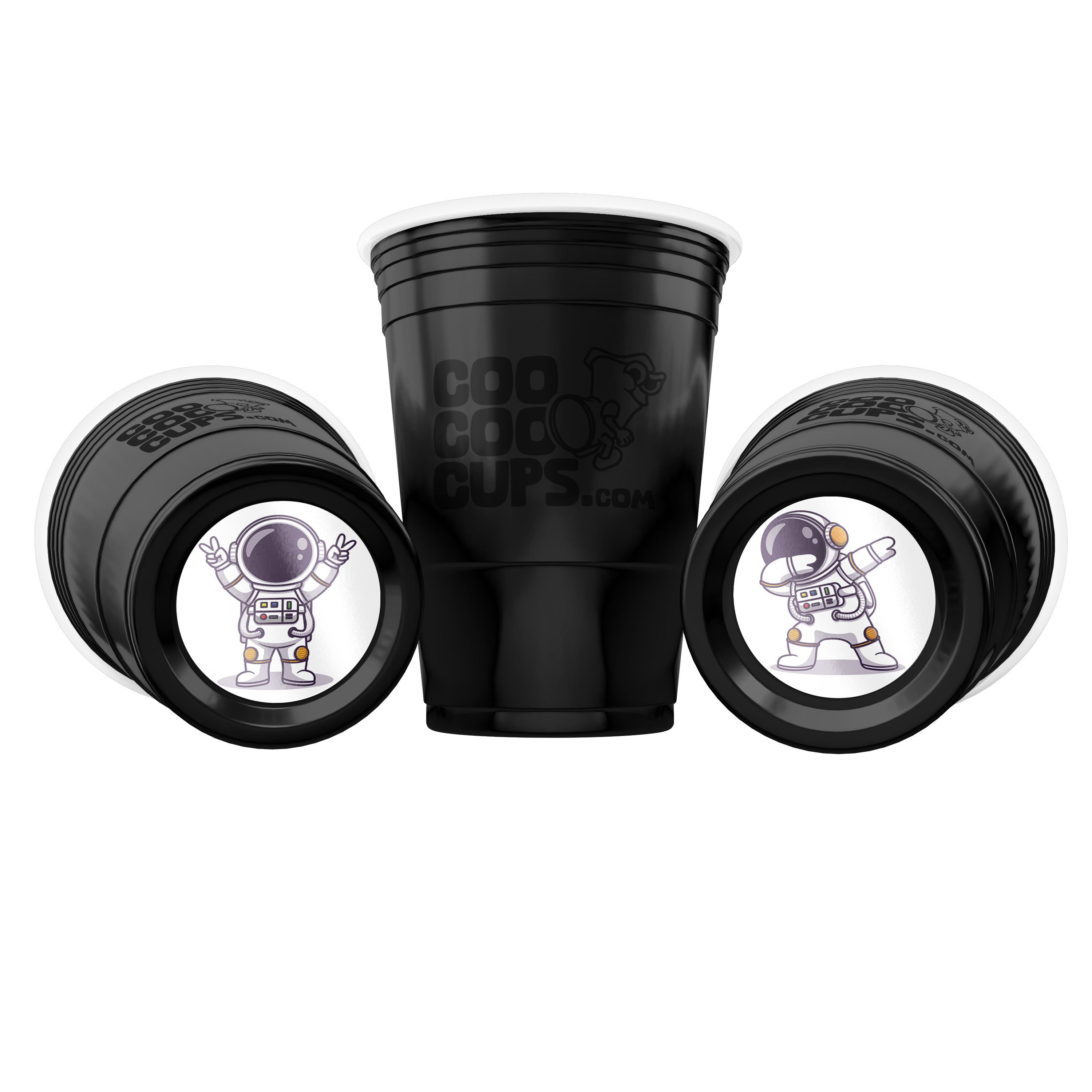 CooCoo Cups® 16oz "Astronaut Peace & Dab" Party Cups - 50 Count