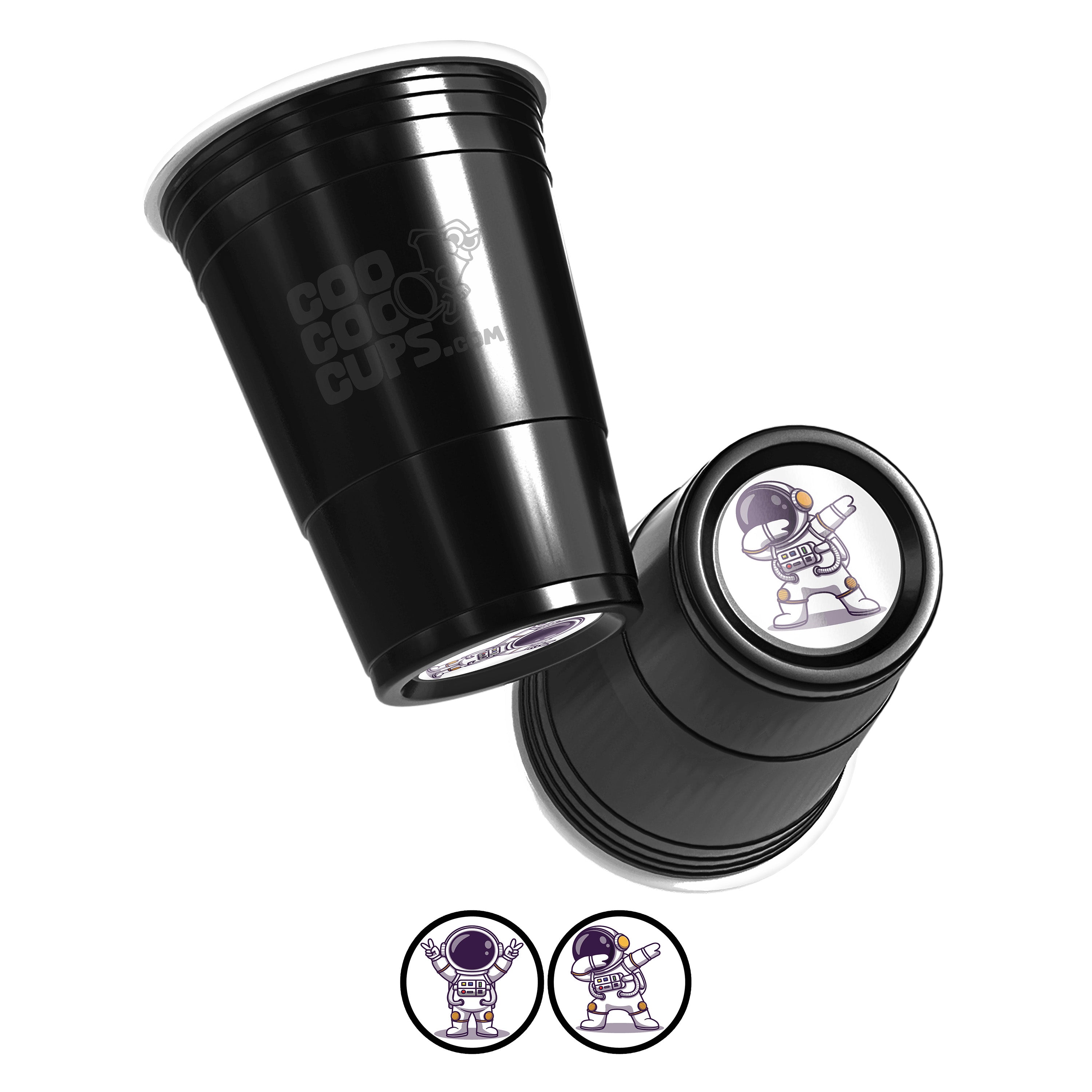 CooCoo Cups® 16oz "Astronaut Peace & Dab" Party Cups - 50 Count