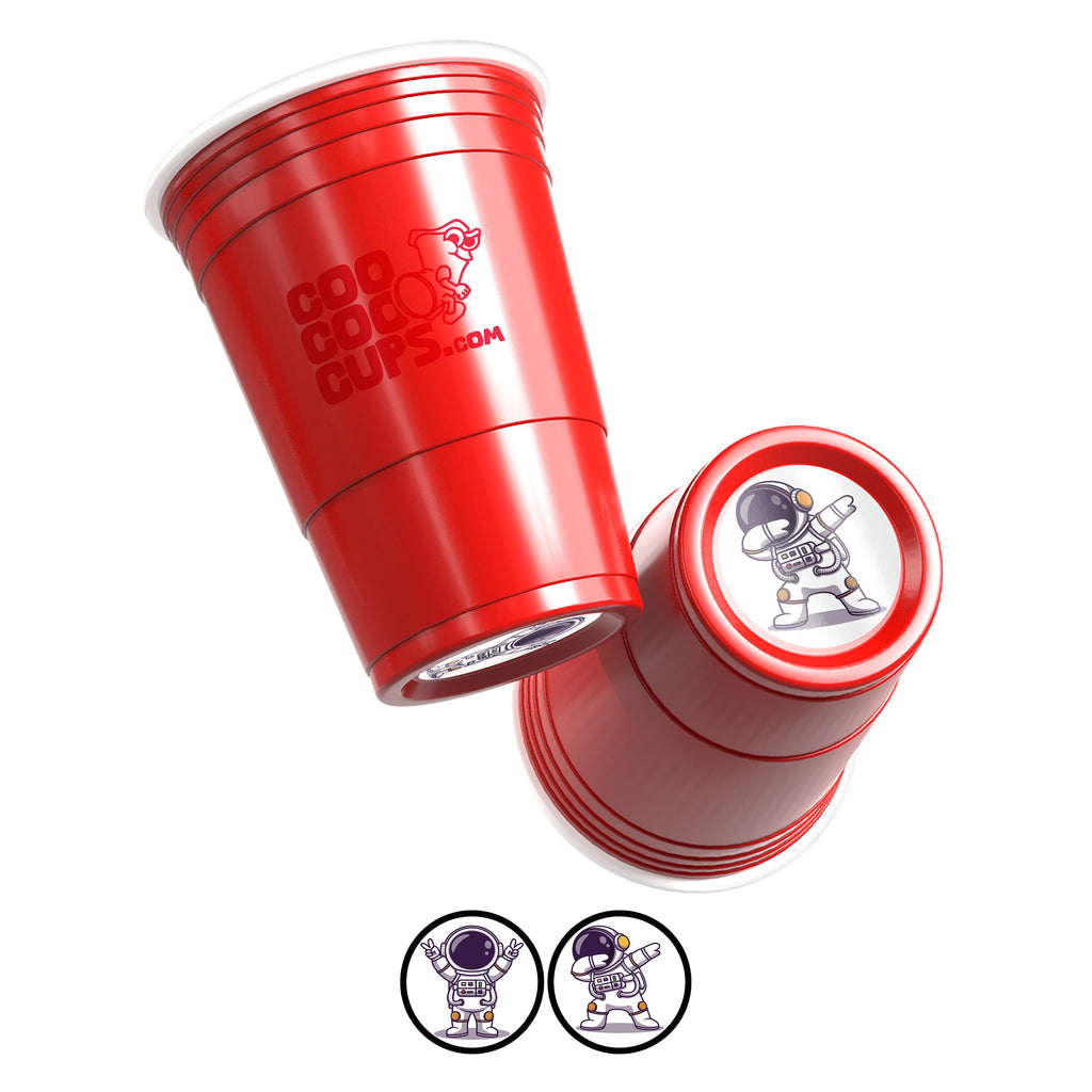 CooCoo Cups® 16oz "Astronaut Peace & Dab" Party Cups - 50 Count