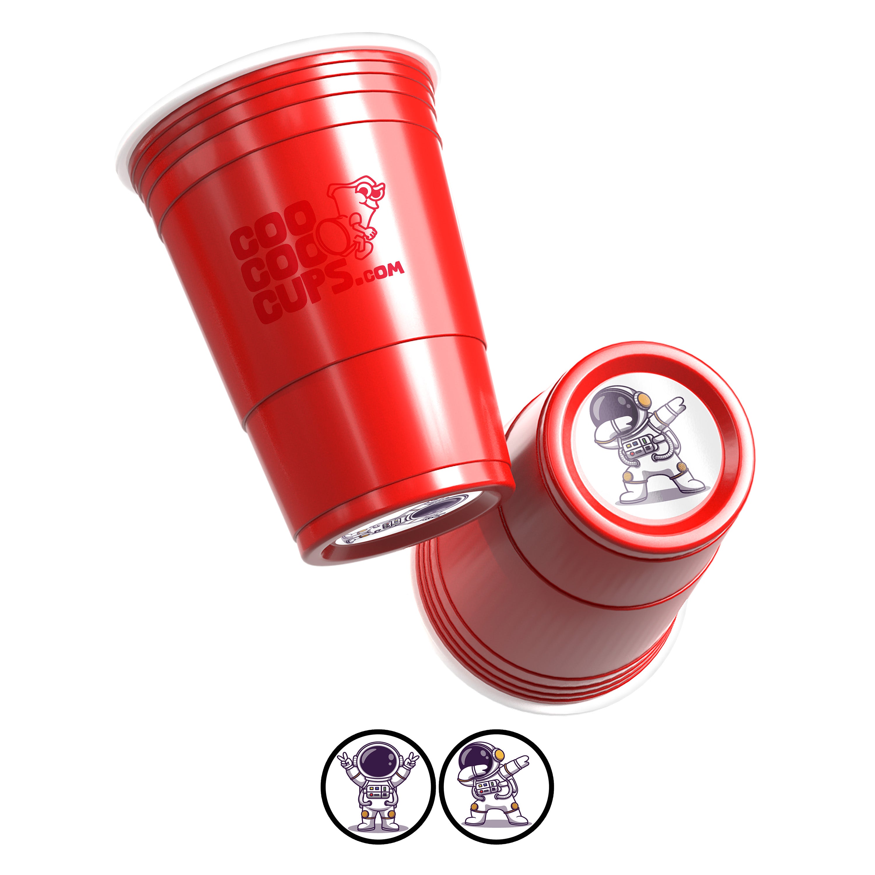 CooCoo Cups® 16oz "Astronaut Peace & Dab" Party Cups - 50 Count