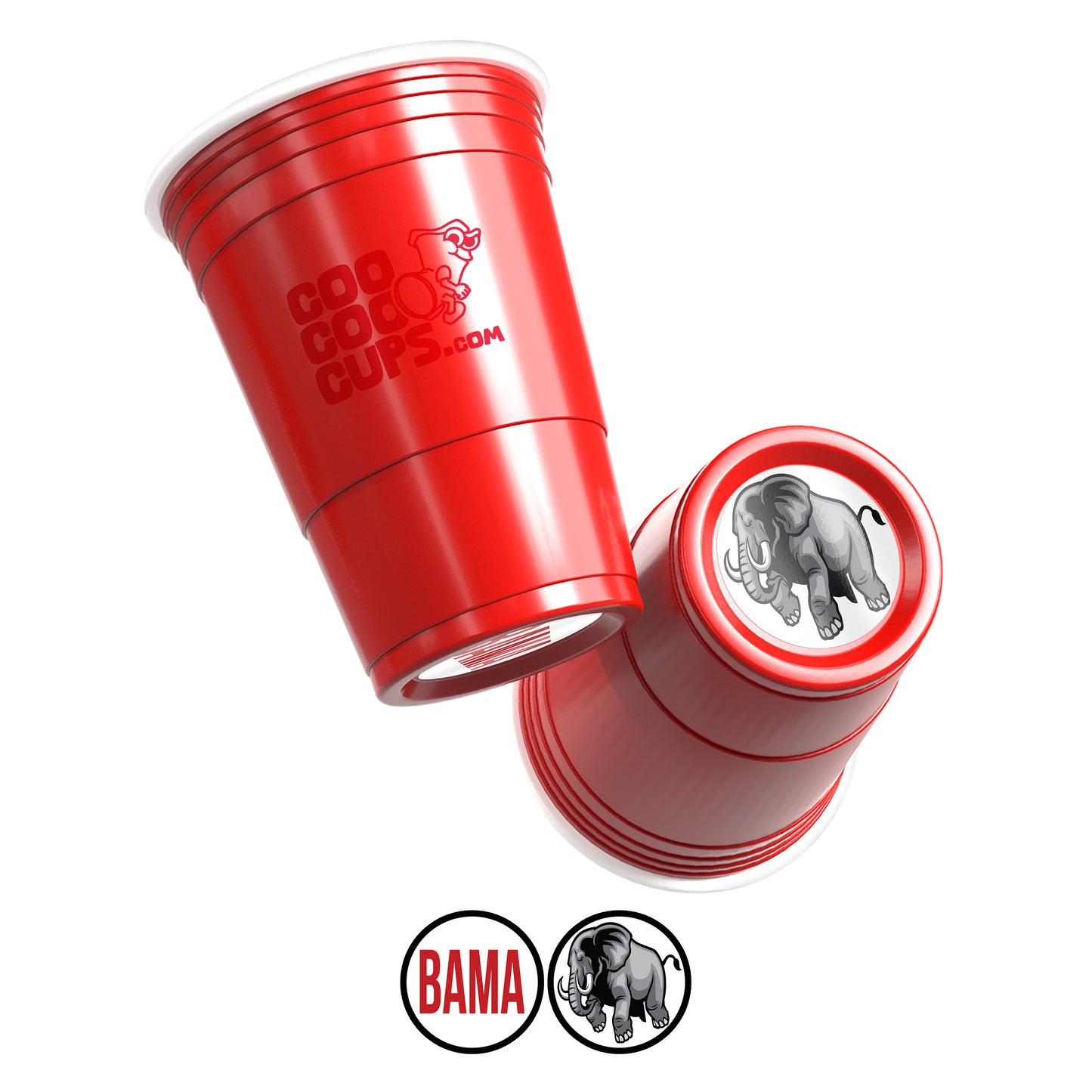 CooCoo Cups® 16oz Alabama "BAMA & Elephant" Party Cups - 50 Count
