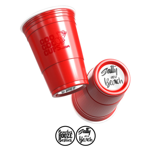 CooCoo Cups® 16oz "Beaches, Booze, Besties & Salty as a Beach" Party Cups - 50 Count