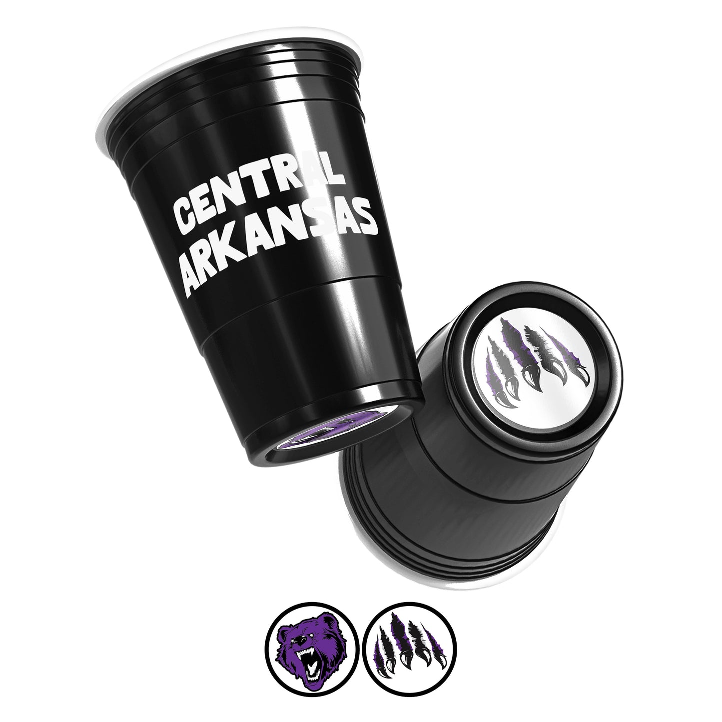 CooCoo Cups® 16oz Central Arkansas "Growling Bear & Claws" Party Cups - 50 Count