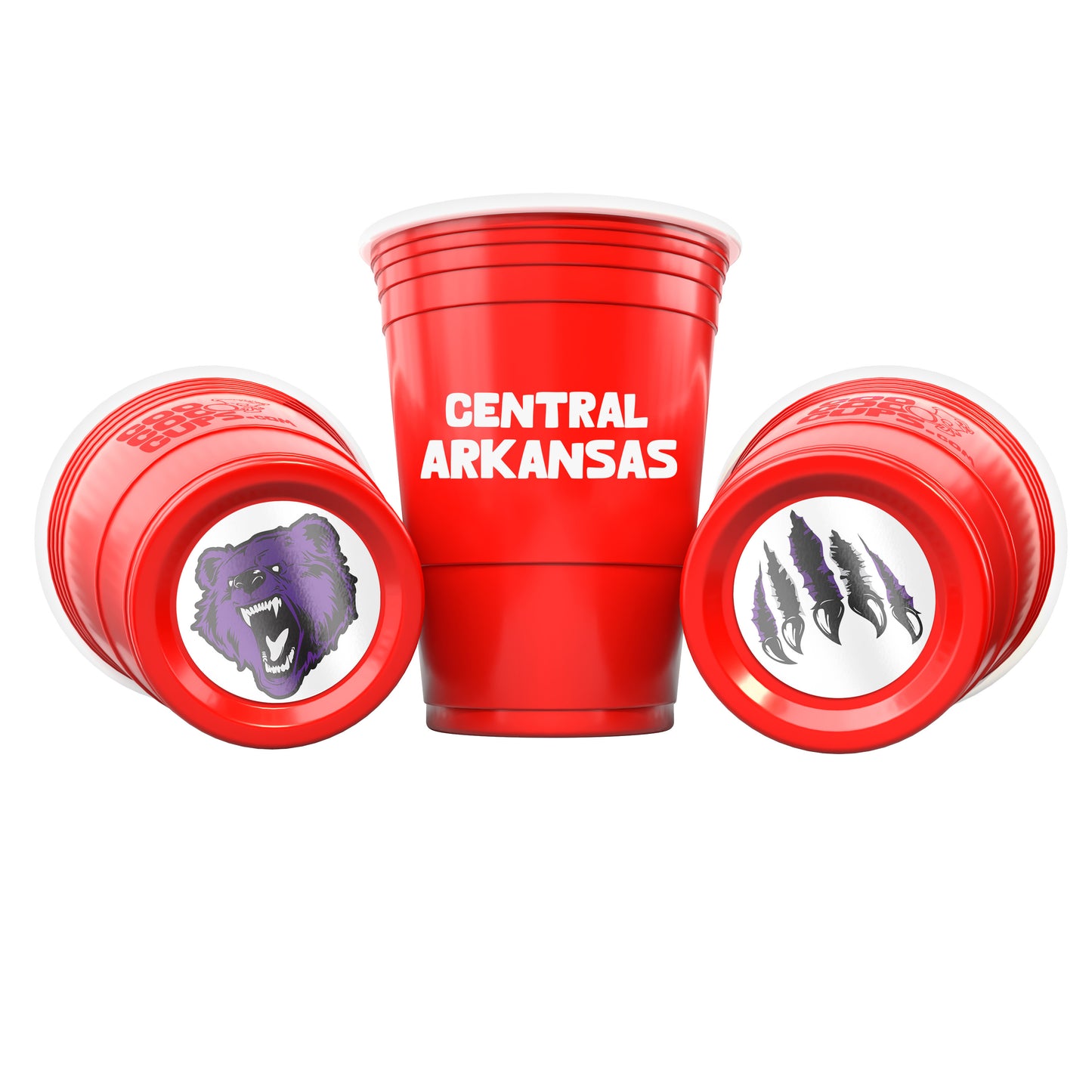 CooCoo Cups® 16oz Central Arkansas "Growling Bear & Claws" Party Cups - 50 Count