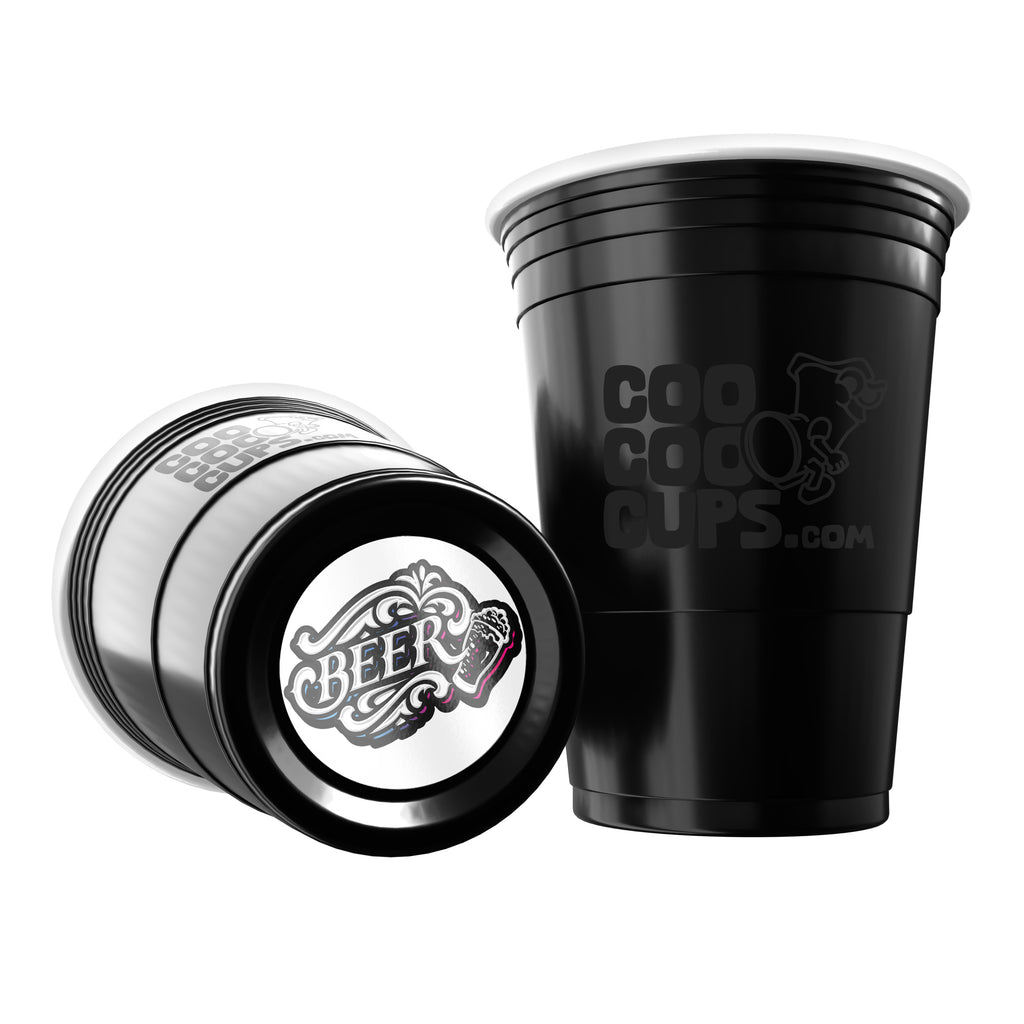 CooCoo Cups® 16oz "BEER" Logo Party Cups - 50 Count