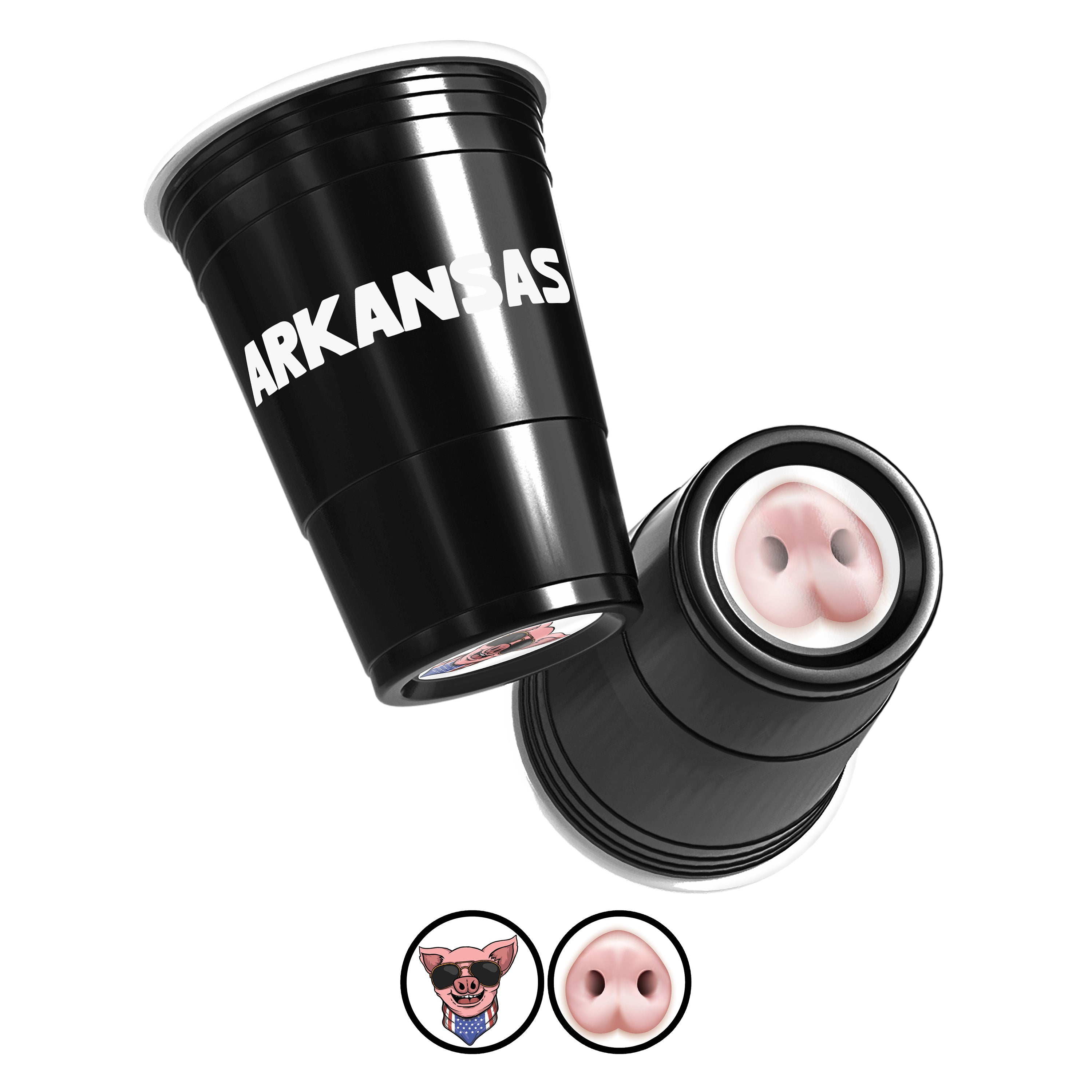CooCoo Cups® 16oz Arkansas "Cool Pig & Pig Nose" Party Cups - 50 Count