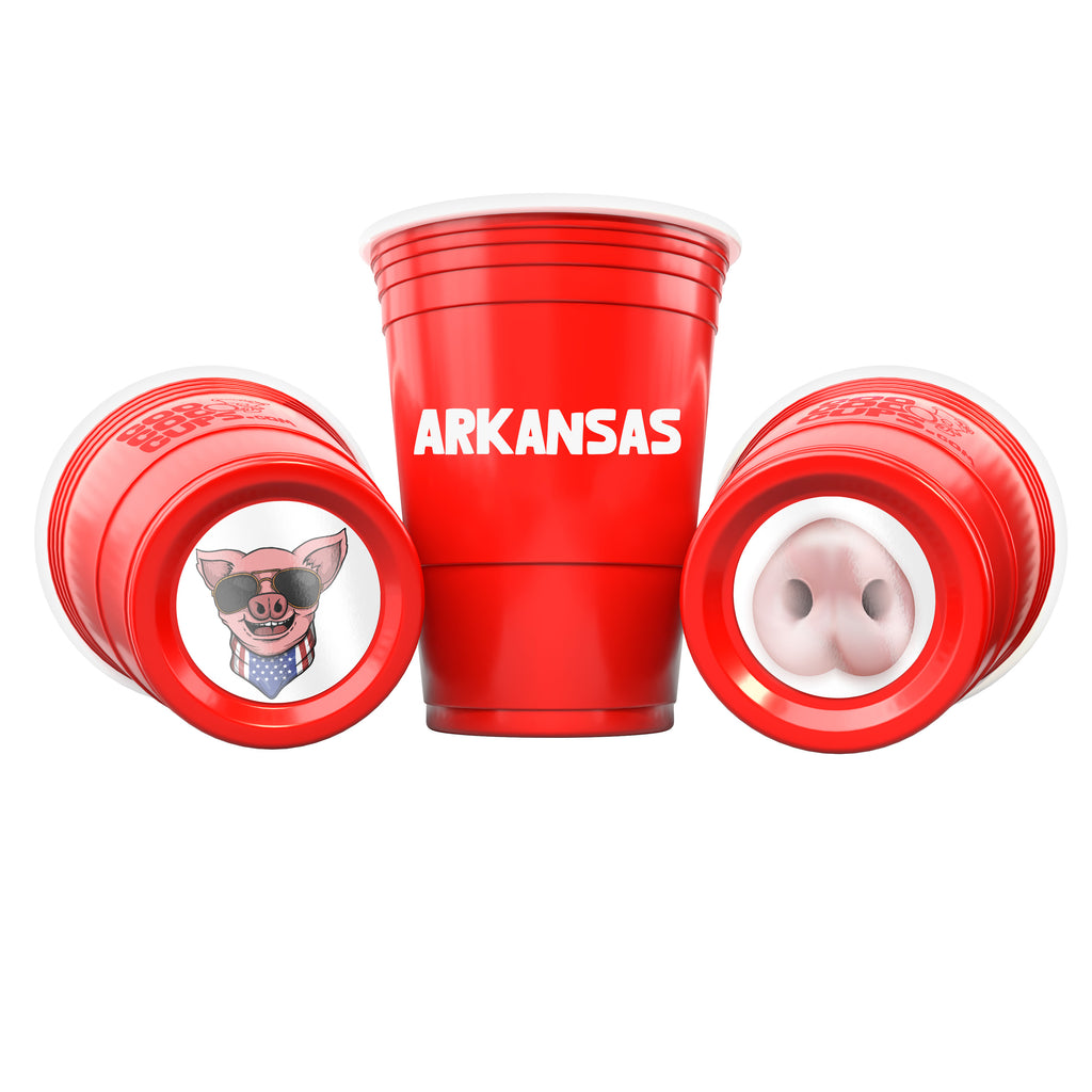 CooCoo Cups® 16oz Arkansas "Cool Pig & Pig Nose" Party Cups - 50 Count