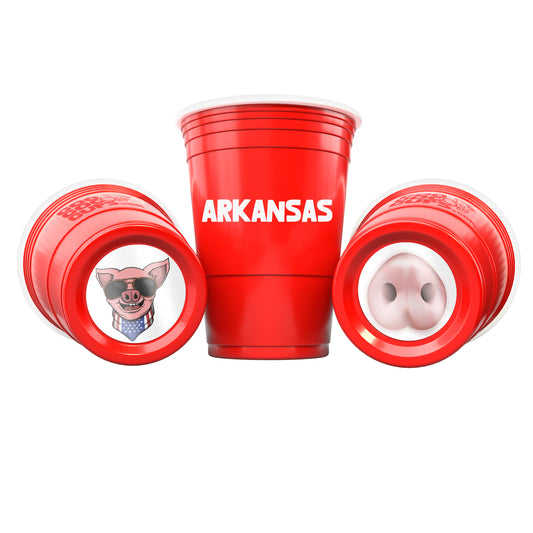 CooCoo Cups® 16oz Arkansas "Cool Pig & Pig Nose" Party Cups - 50 Count