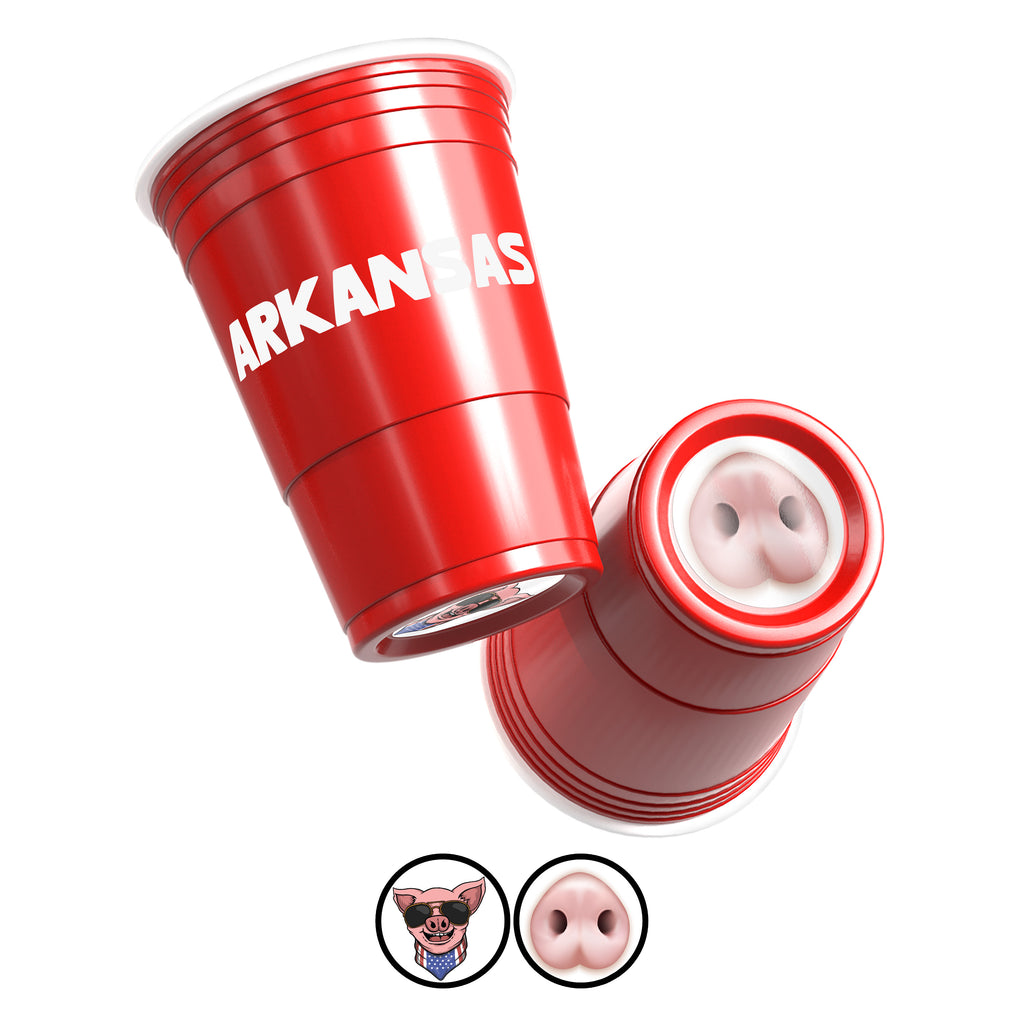 CooCoo Cups® 16oz Arkansas "Cool Pig & Pig Nose" Party Cups - 50 Count