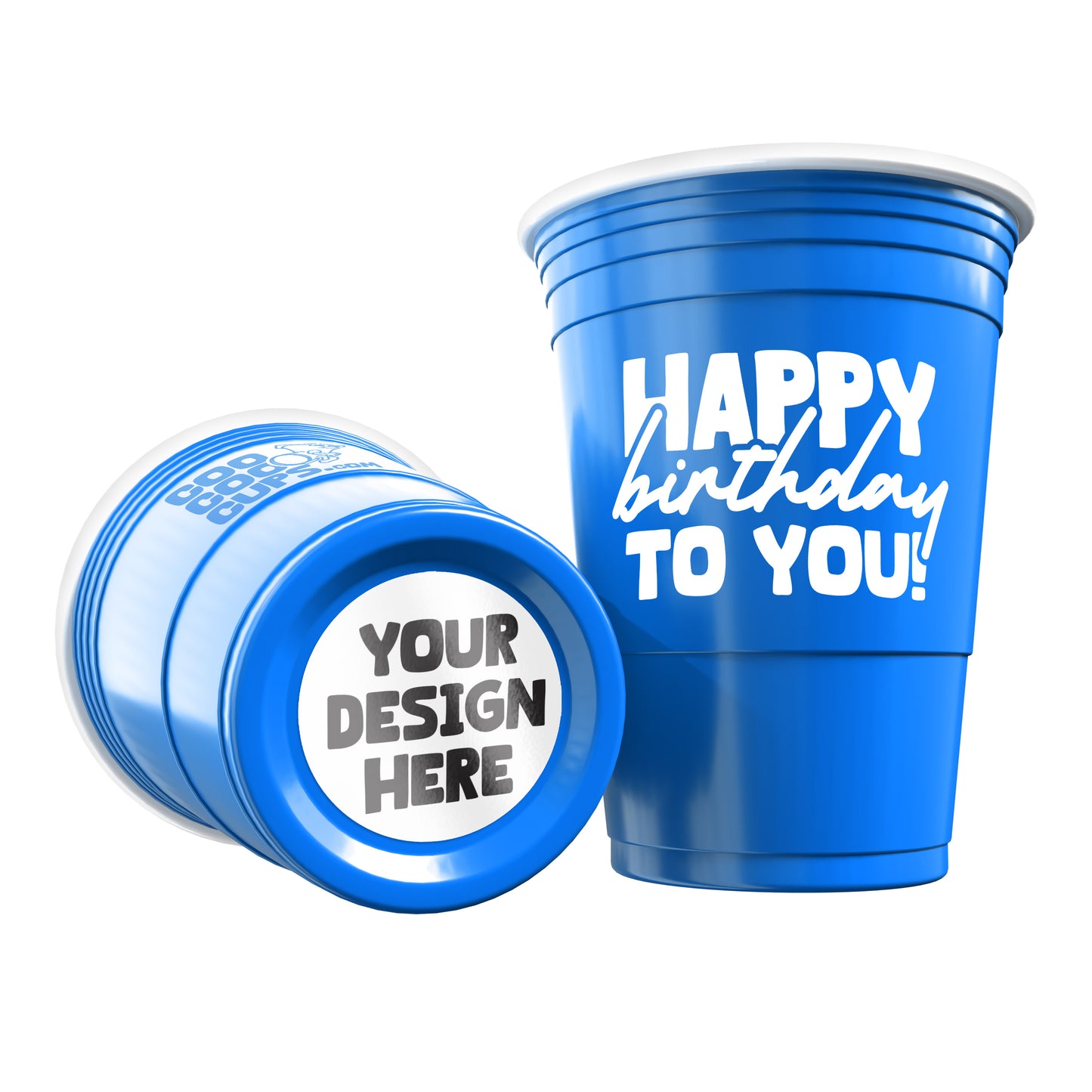 CooCoo Cups® 16oz Customizable Happy Birthday Party Cups - 50 count