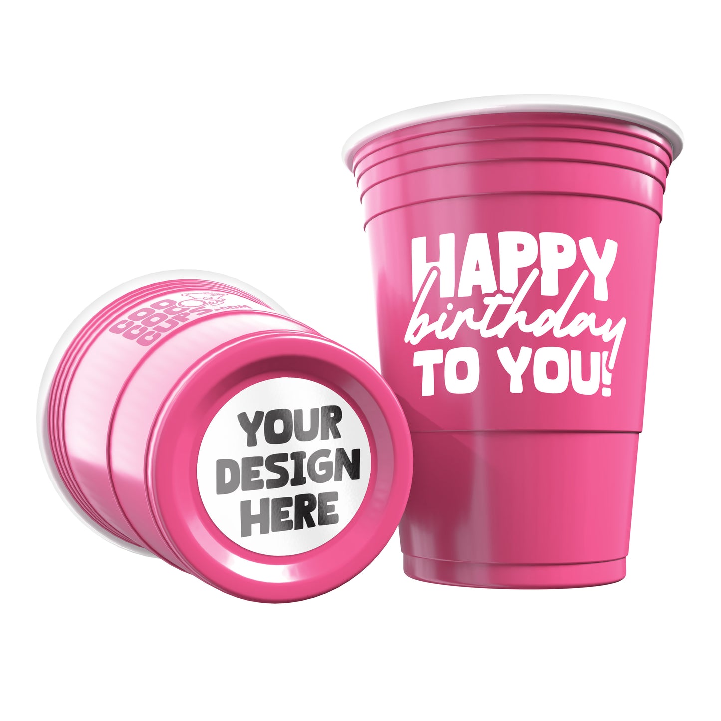 CooCoo Cups® 16oz Customizable Happy Birthday Party Cups - 50 count