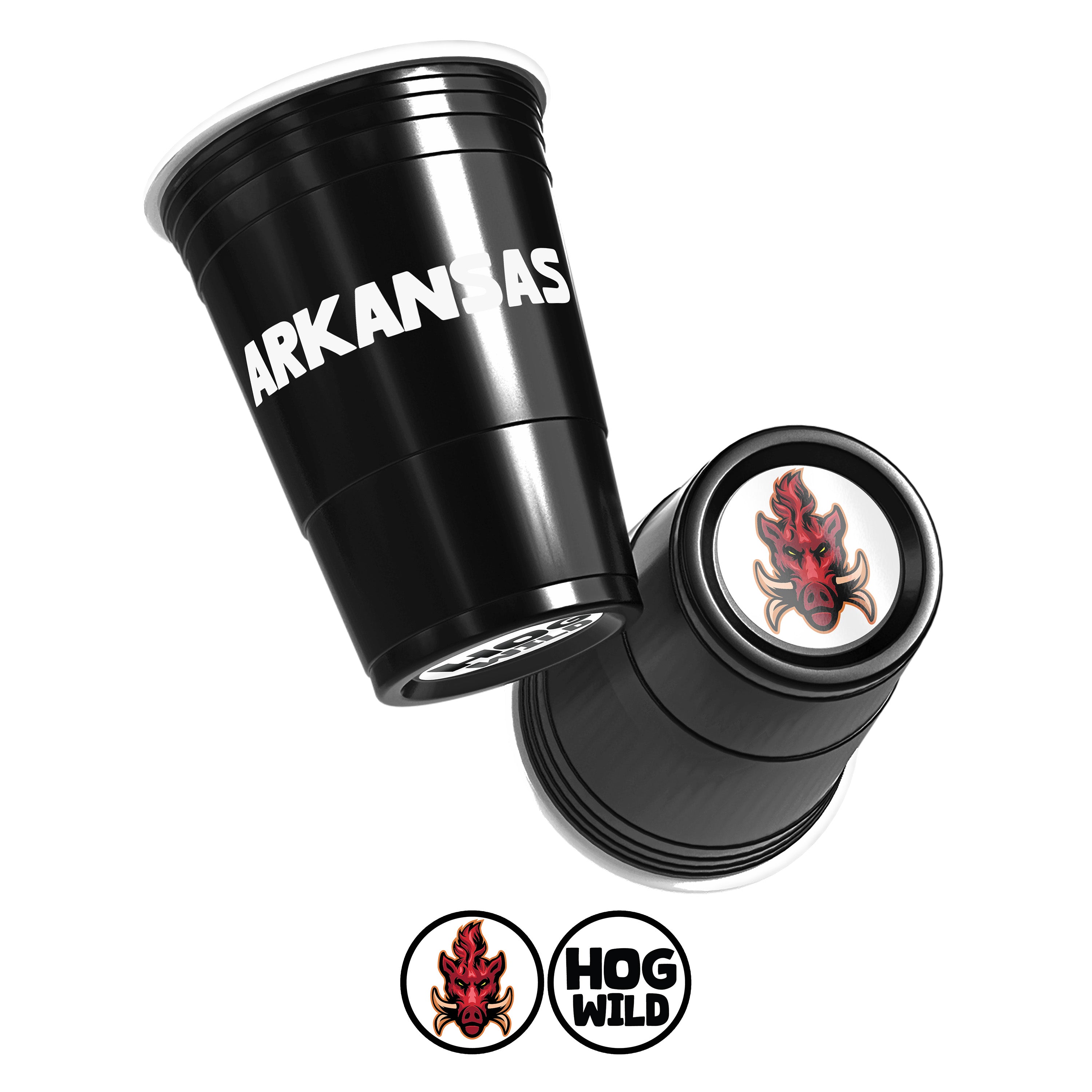 CooCoo Cups® 16oz Arkansas "Hog Wild & Fire Hog" Party Cups - 50 Count