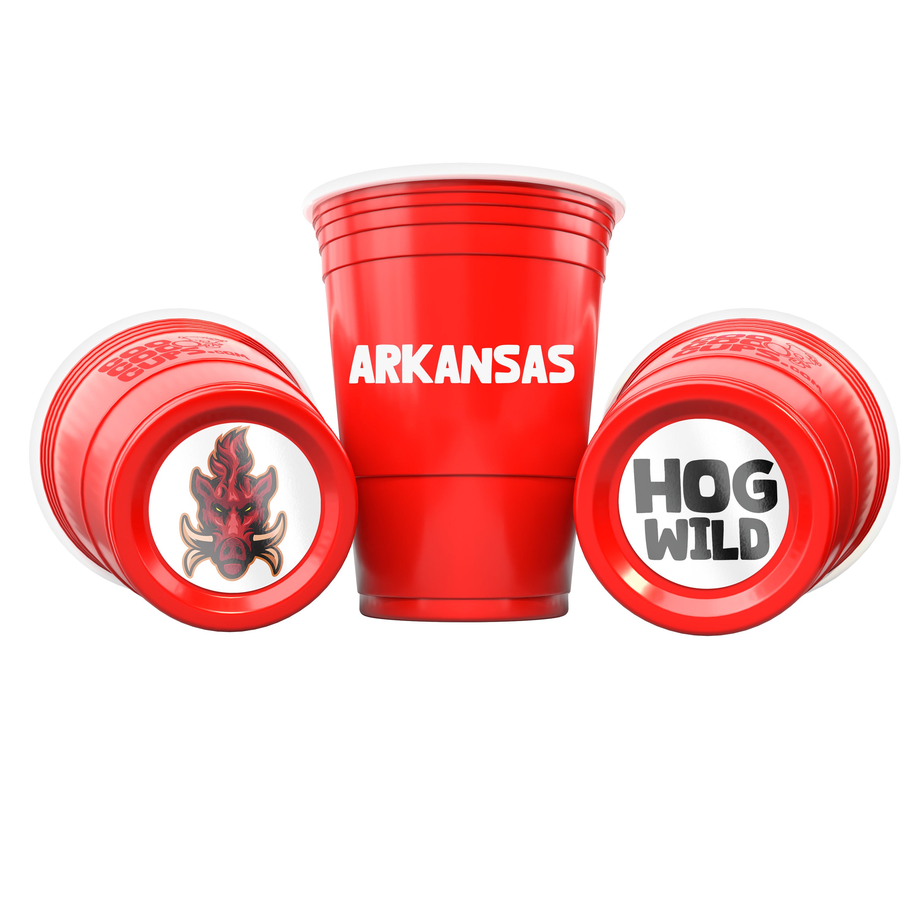 CooCoo Cups® 16oz Arkansas "Hog Wild & Fire Hog" Party Cups - 50 Count