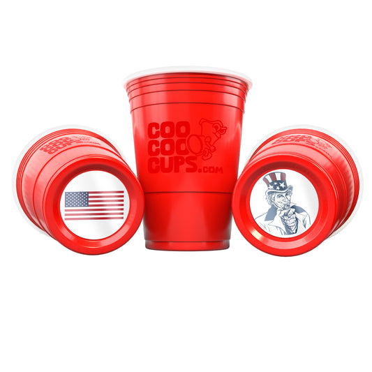 CooCoo Cups® 16oz "American Flag & I Want You"  Party Cups - 50 Count