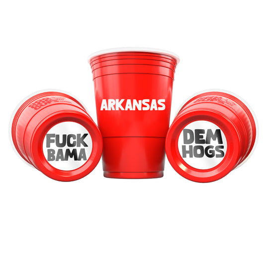 CooCoo Cups® 16oz Arkansas "F*ck Bama & Dem Hogs" Party Cups - 50 Count
