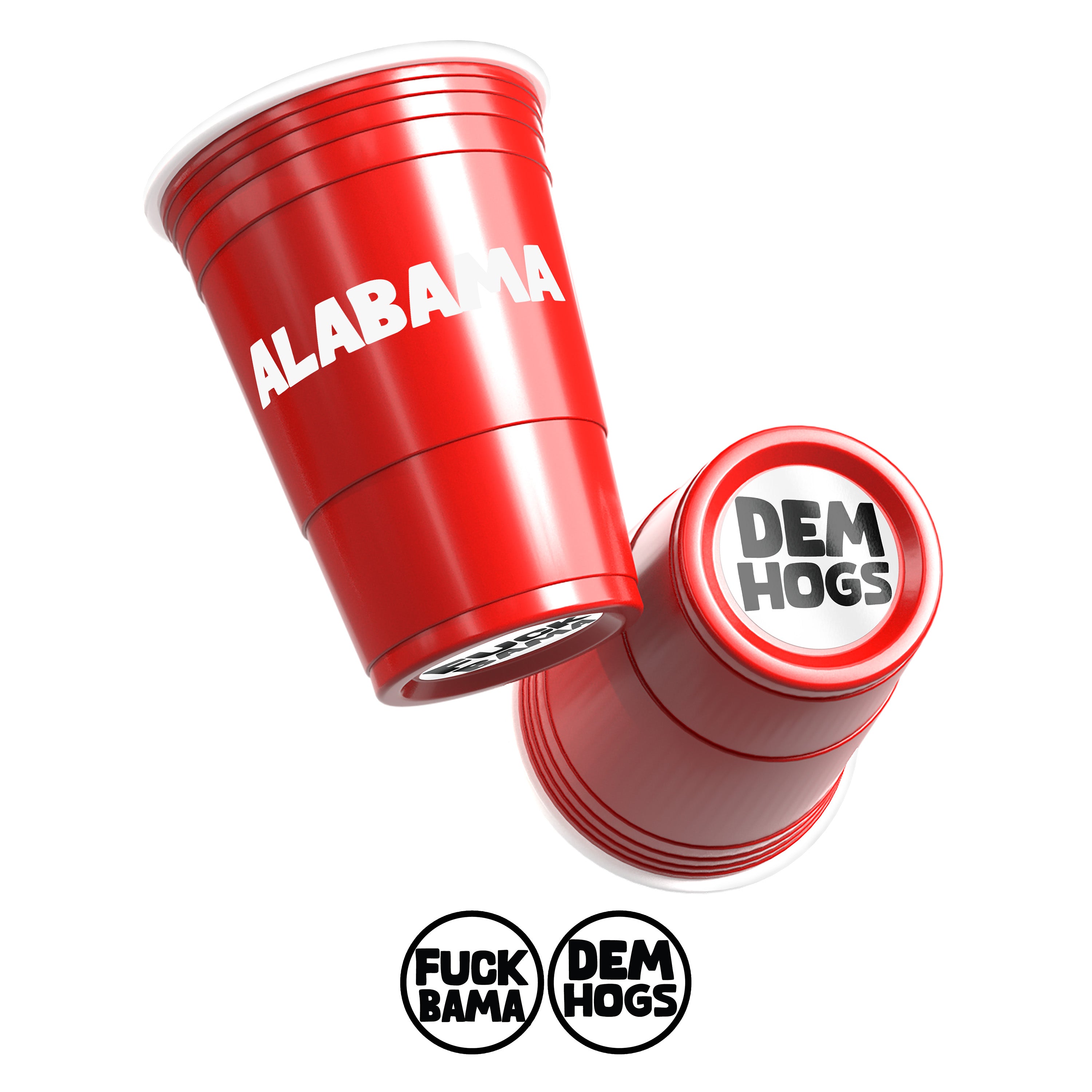 CooCoo Cups® 16oz Arkansas "F*ck Bama & Dem Hogs" Party Cups - 50 Count