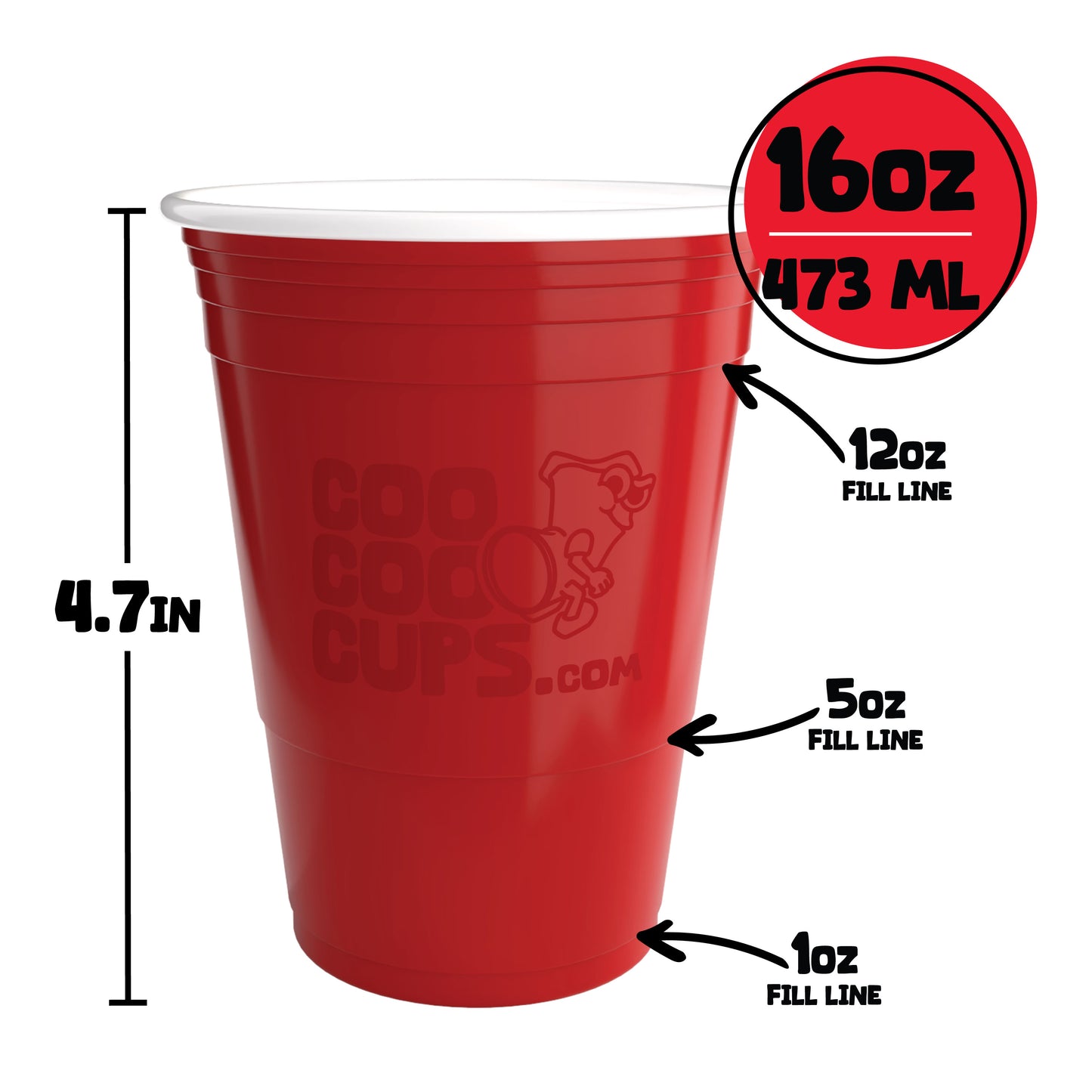 CooCoo Cups® 16oz Pirate Panda Party Cups - 50 Count