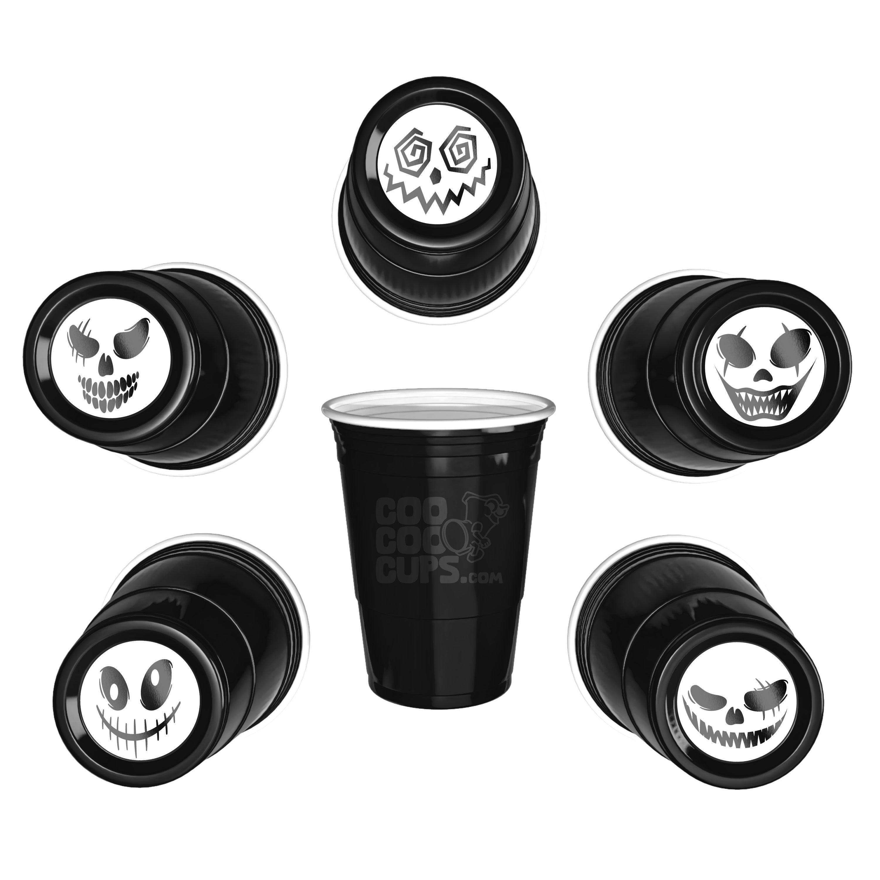CooCoo Cups® 16oz Scary Faces Party Cups - 50 Count