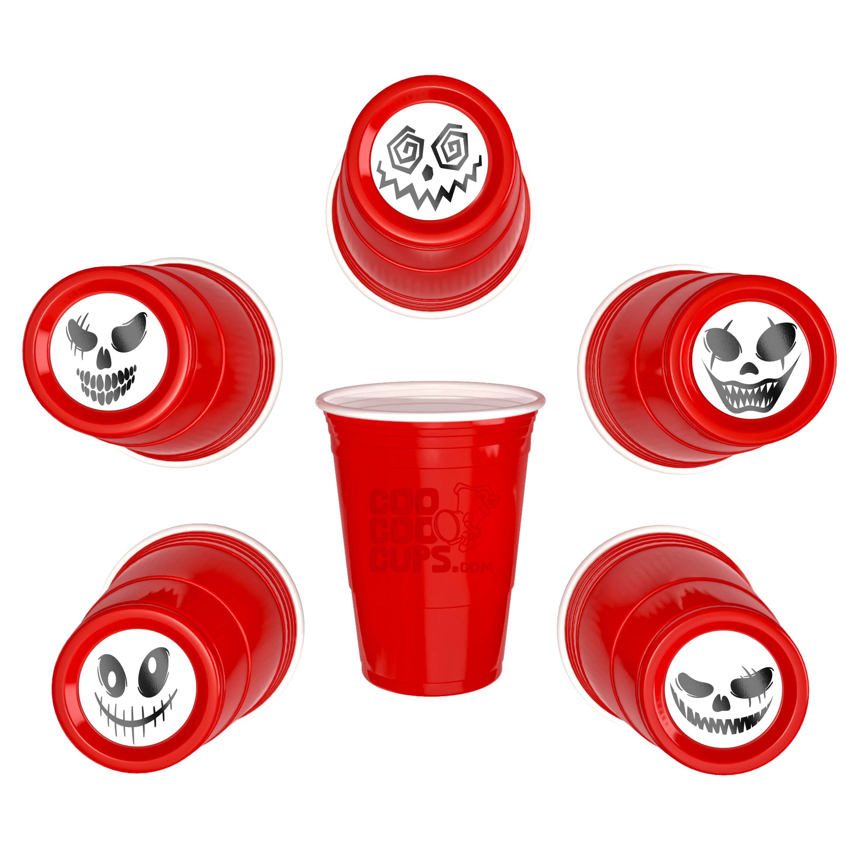 CooCoo Cups® 16oz Scary Faces Party Cups - 50 Count