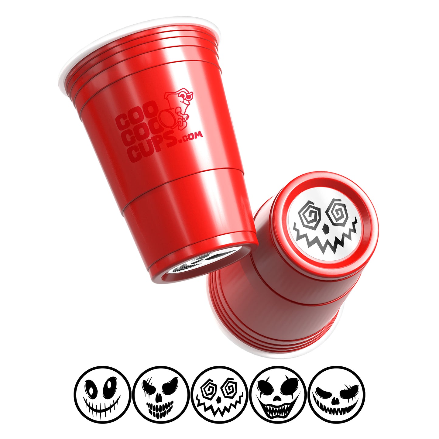 CooCoo Cups® 16oz Scary Faces Party Cups - 50 Count