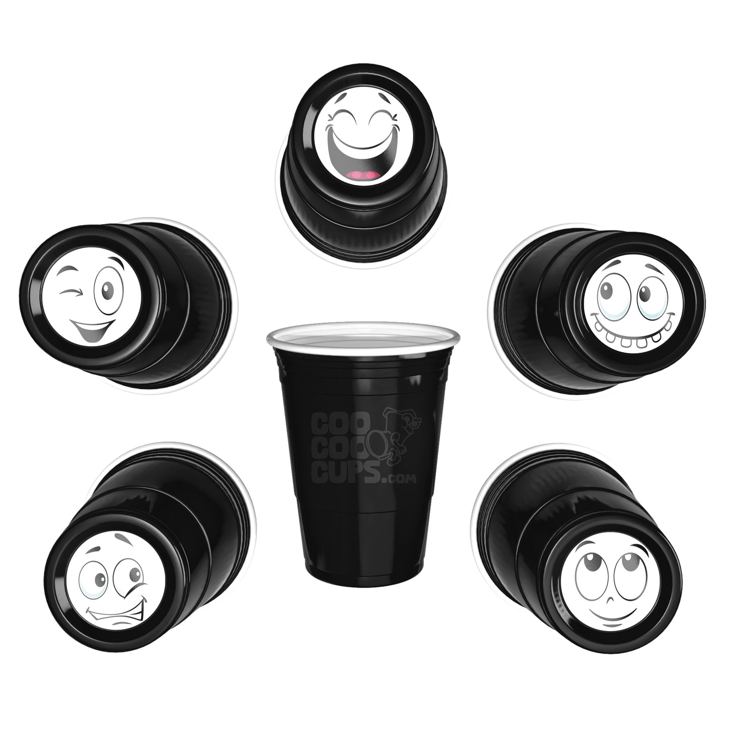 CooCoo Cups® 16oz "Funny Smiley Faces" Party Cups - 50 Count