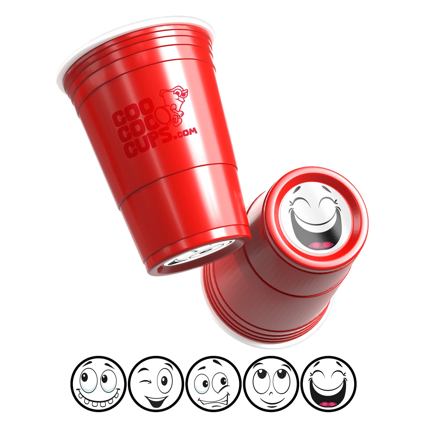 CooCoo Cups® 16oz "Funny Smiley Faces" Party Cups - 50 Count