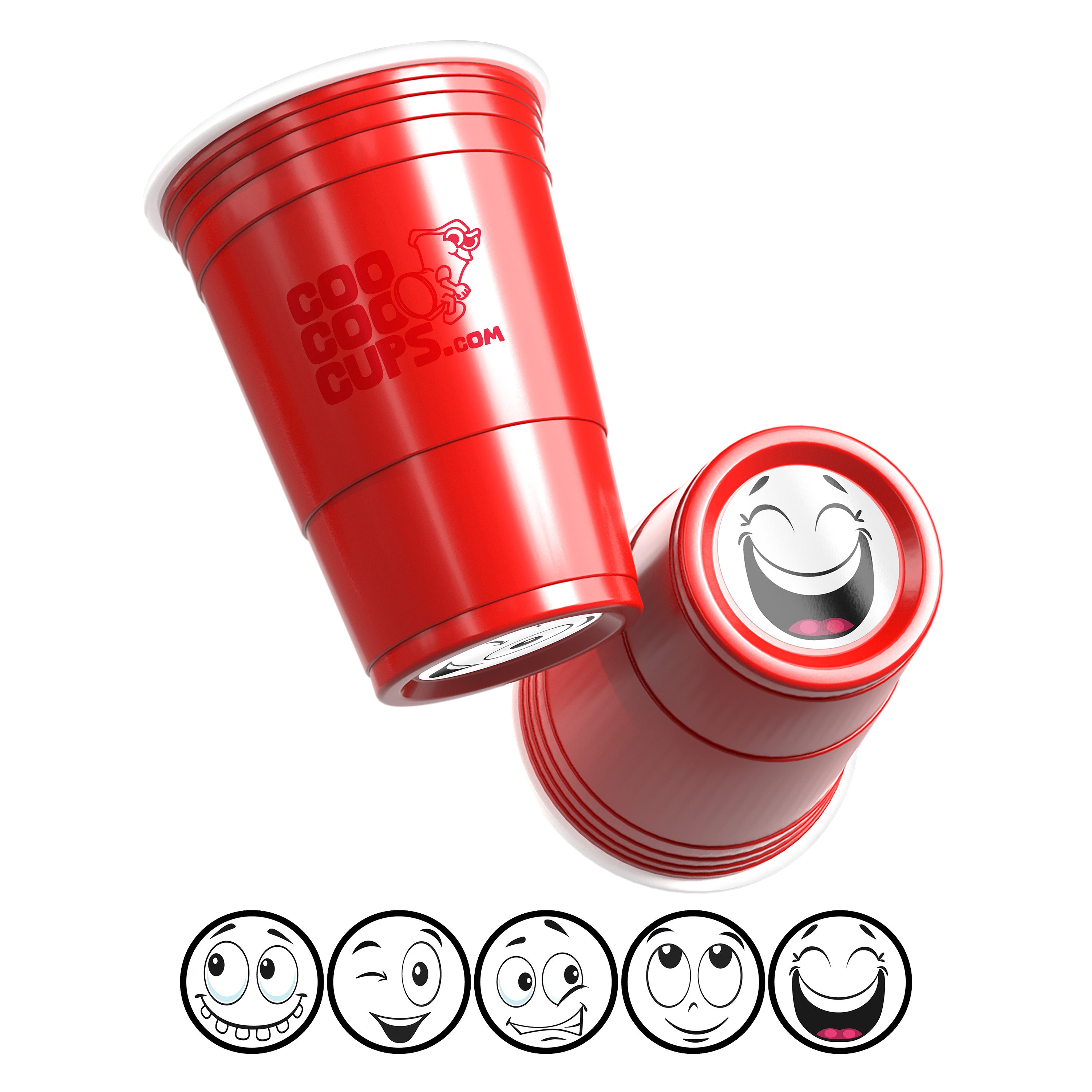 CooCoo Cups® 16oz "Funny Smiley Faces" Party Cups - 50 Count