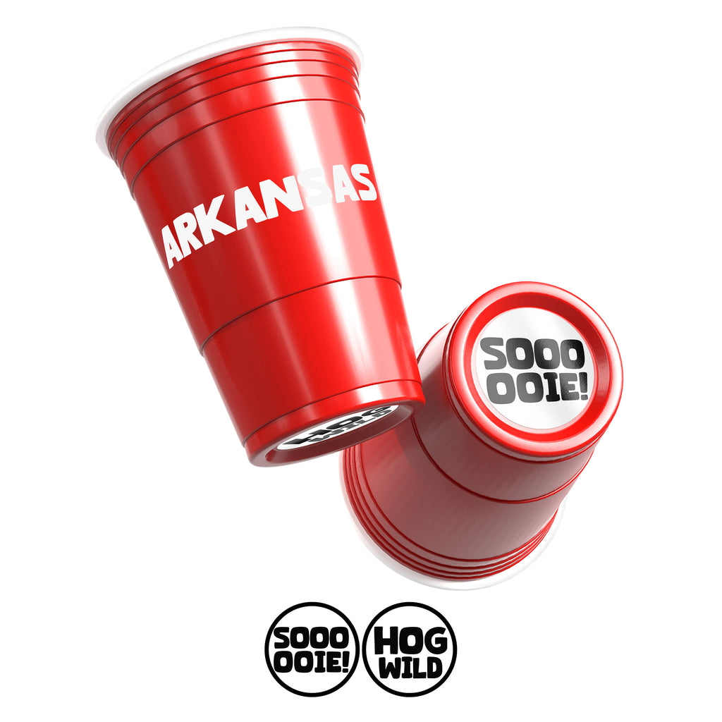CooCoo Cups® 16oz Arkansas "Hog Wild & Soooooie!" Party Cups - 50 Count
