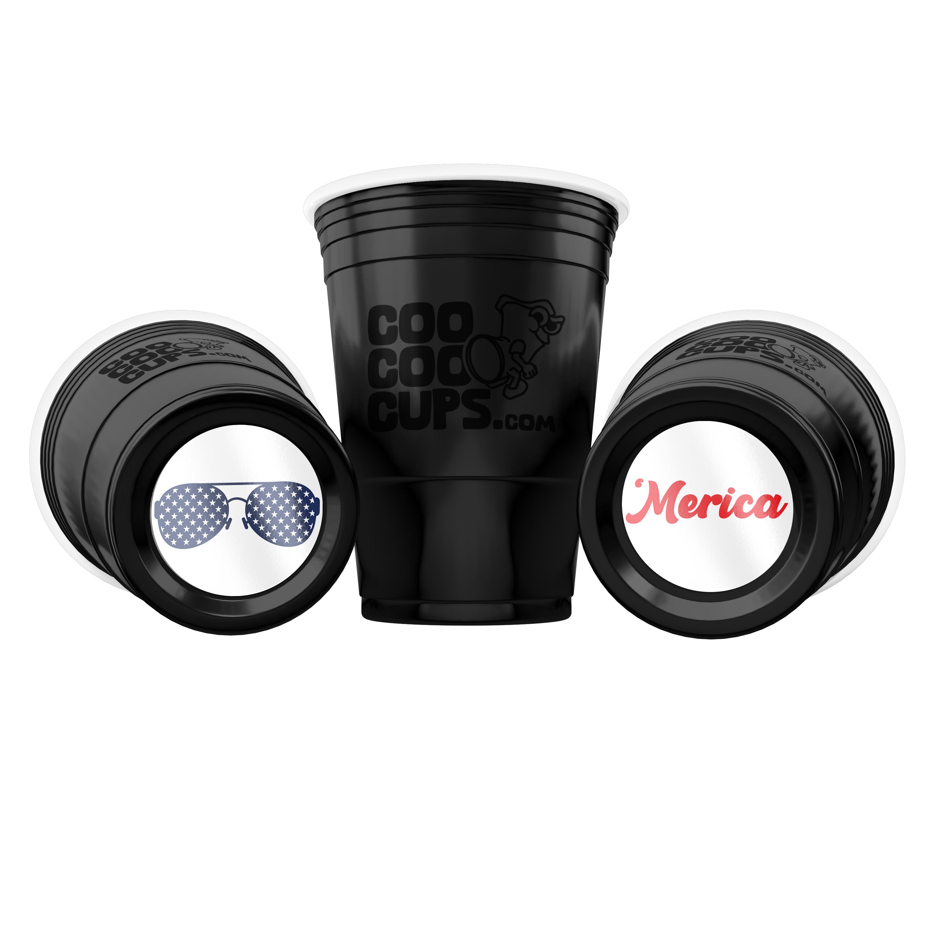 CooCoo Cups® 16oz USA Star Glasses & 'Merica Party Cups - 50 Count