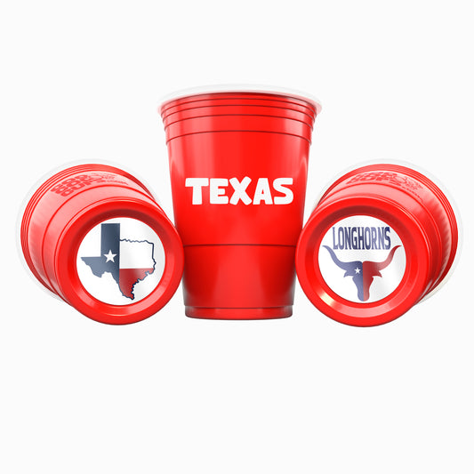 CooCoo Cups® 16oz Texas "State of Texas & Longhorns" Party Cups - 50 Count