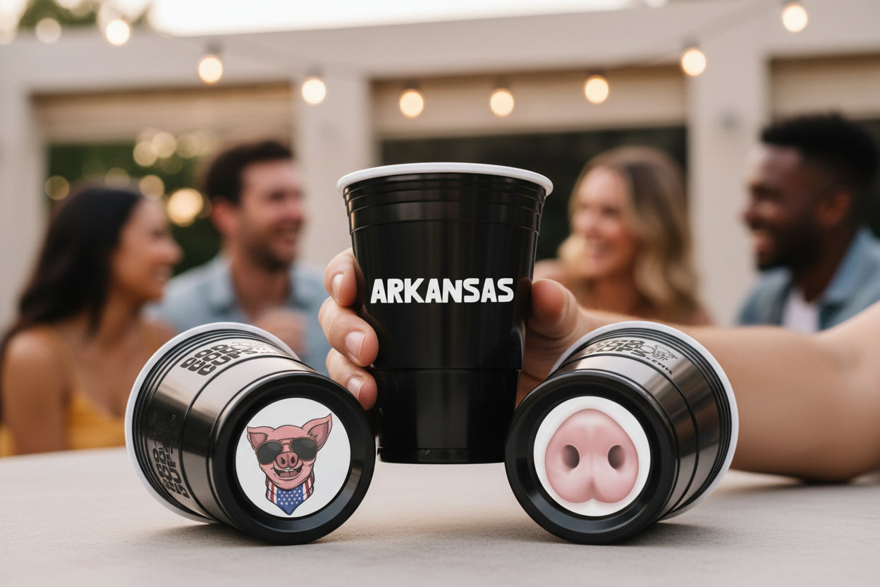 CooCoo Cups® 16oz Arkansas "Cool Pig & Pig Nose" Party Cups - 50 Count