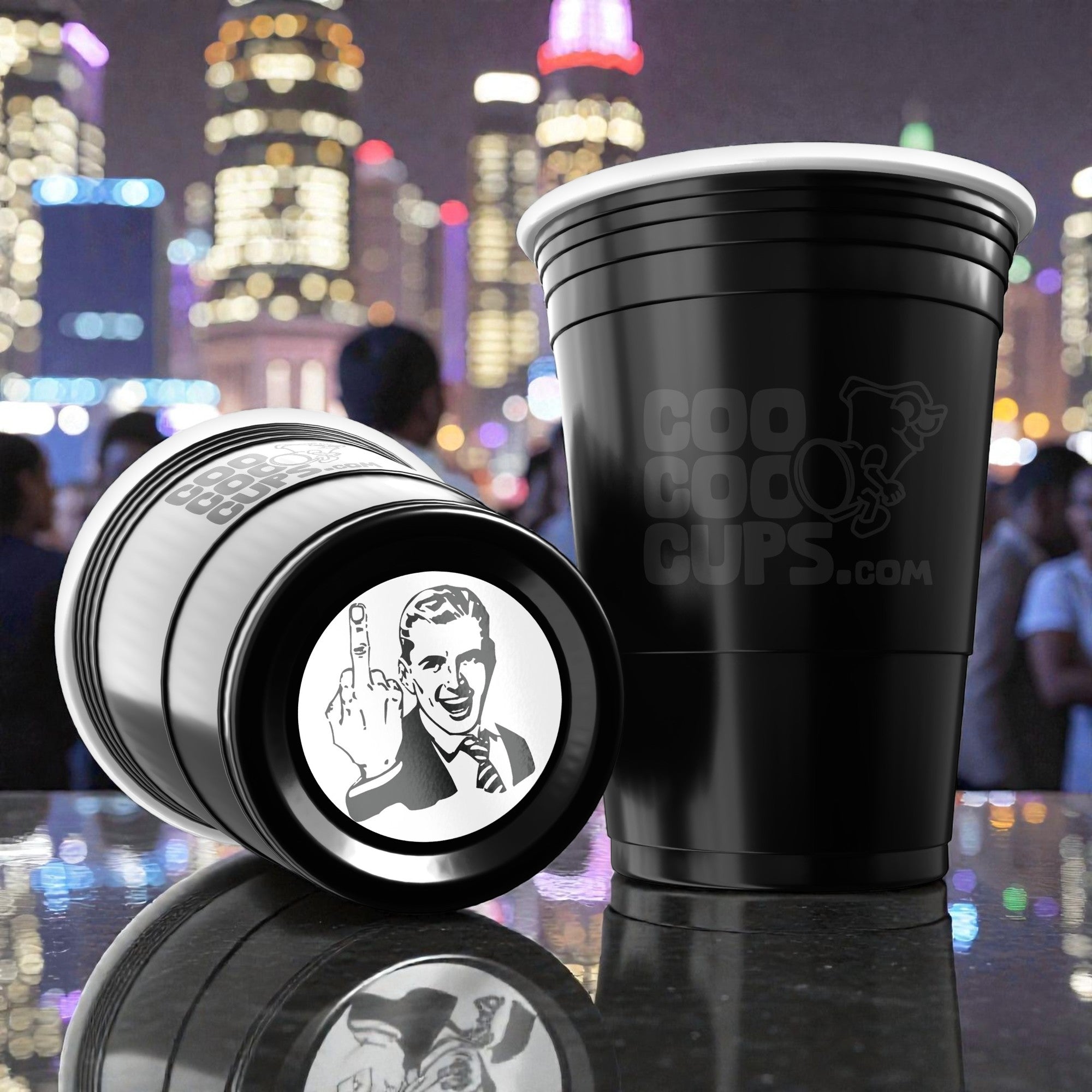 CooCoo Cups® 16oz "Flip Off Guy" Party Cups - 50 Count