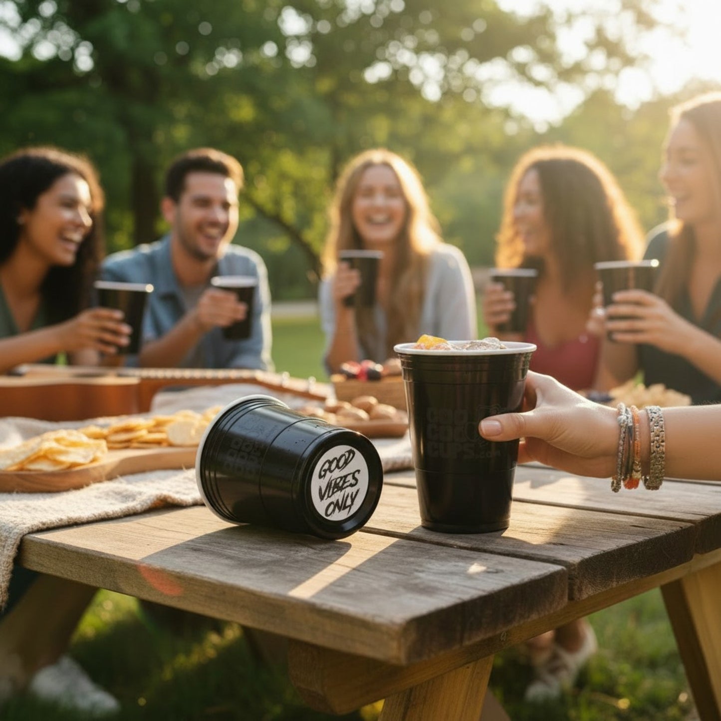 CooCoo Cups® 16oz "GOOD VIBES ONLY" Party Cups - 50 Count