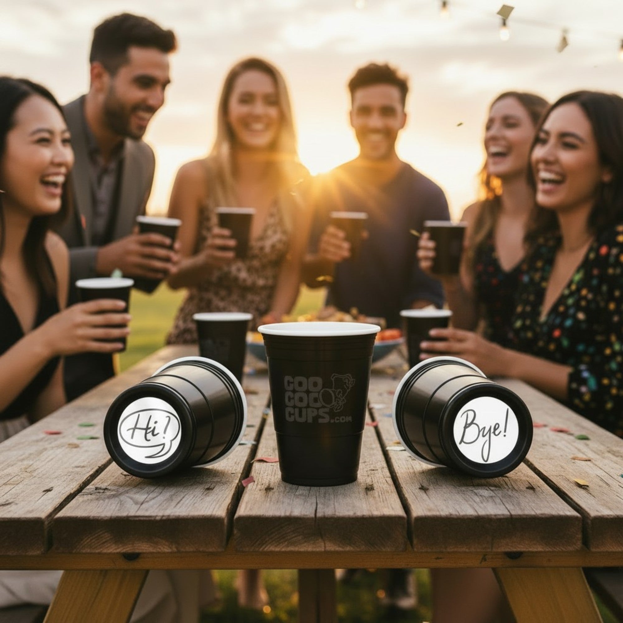 CooCoo Cups® 16oz "Hi, Bye, Good Day, SaturYay" Party Cups - 50 Count