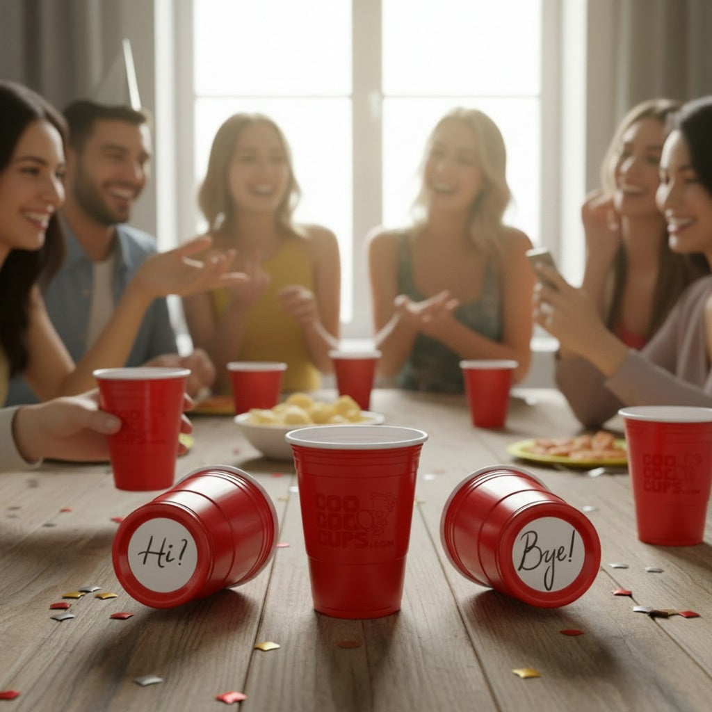 CooCoo Cups® 16oz "Hi, Bye, Good Day, SaturYay" Party Cups - 50 Count