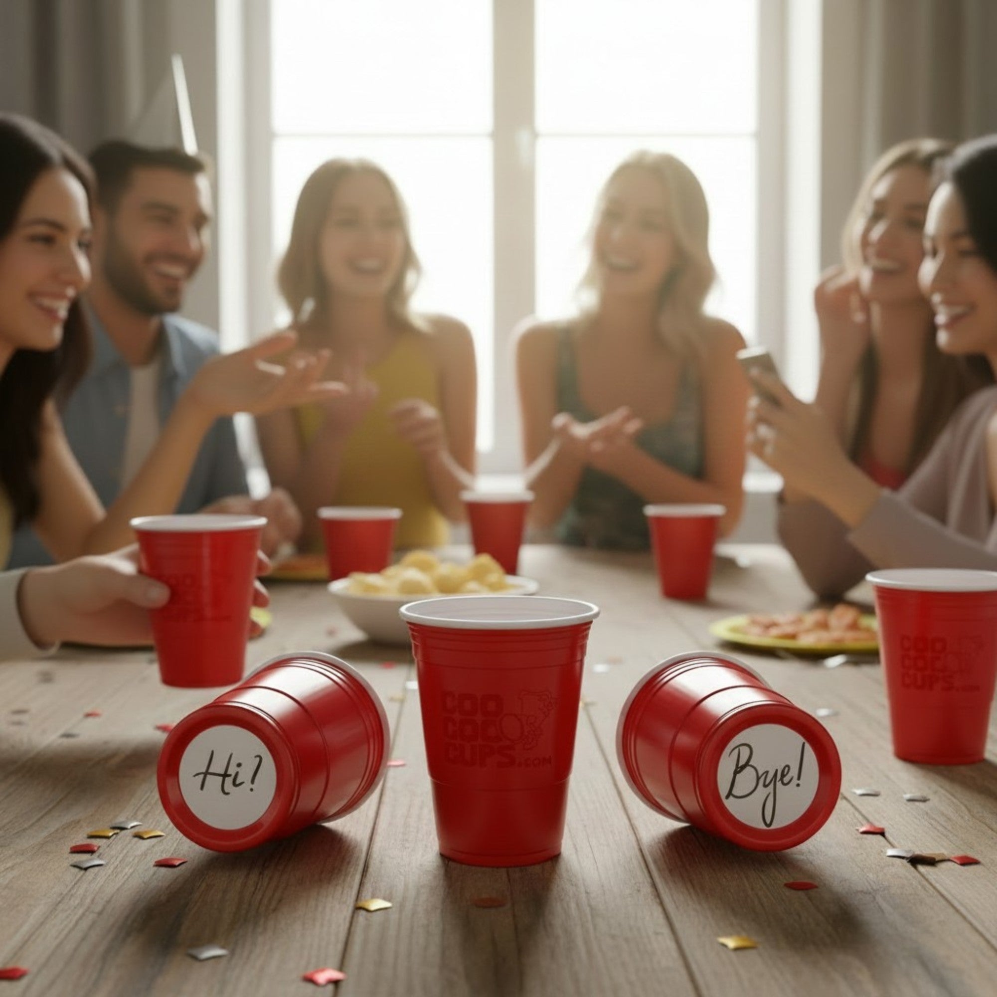 CooCoo Cups® 16oz "Hi, Bye, Good Day, SaturYay" Party Cups - 50 Count