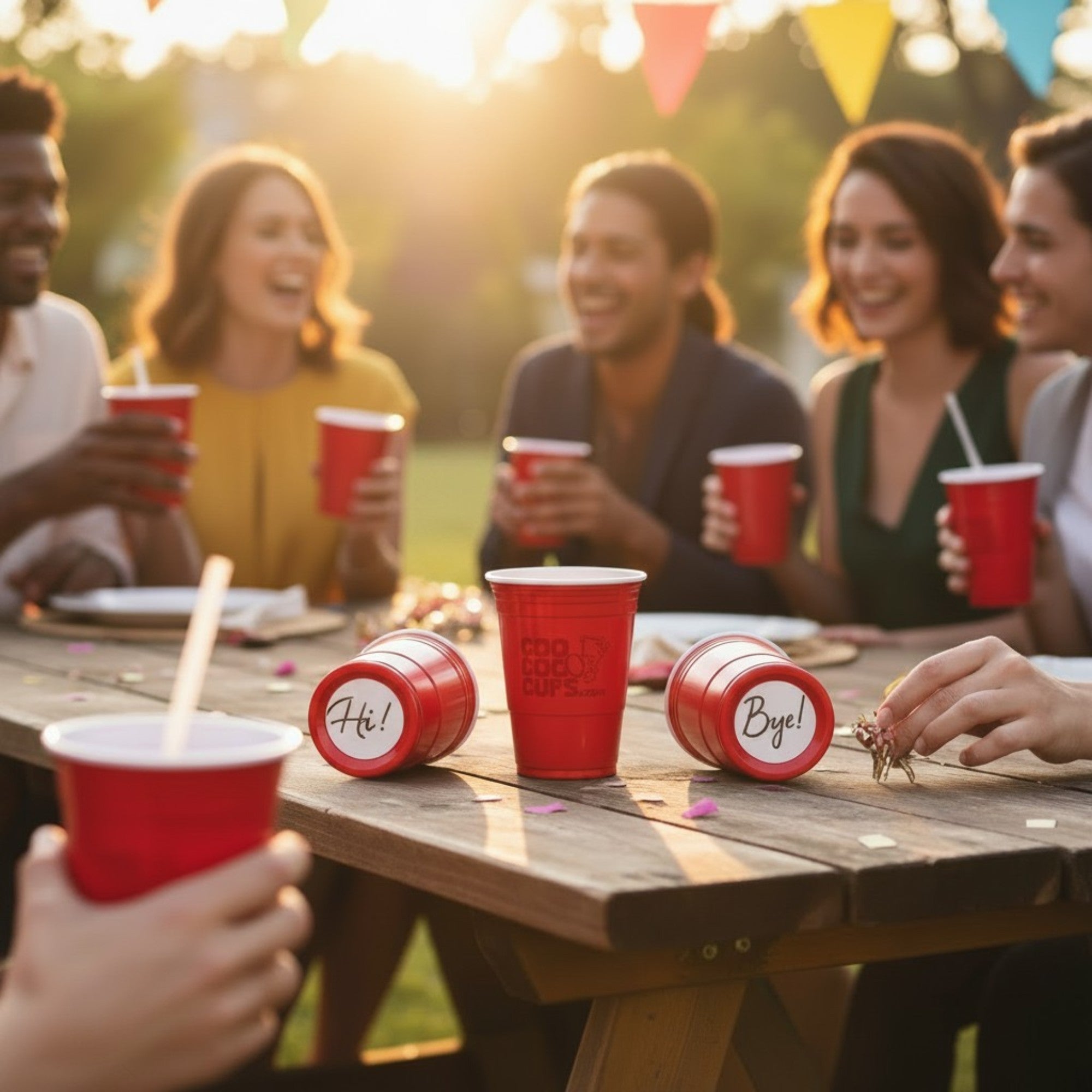 CooCoo Cups® 16oz "Hi, Bye, Good Day, SaturYay" Party Cups - 50 Count