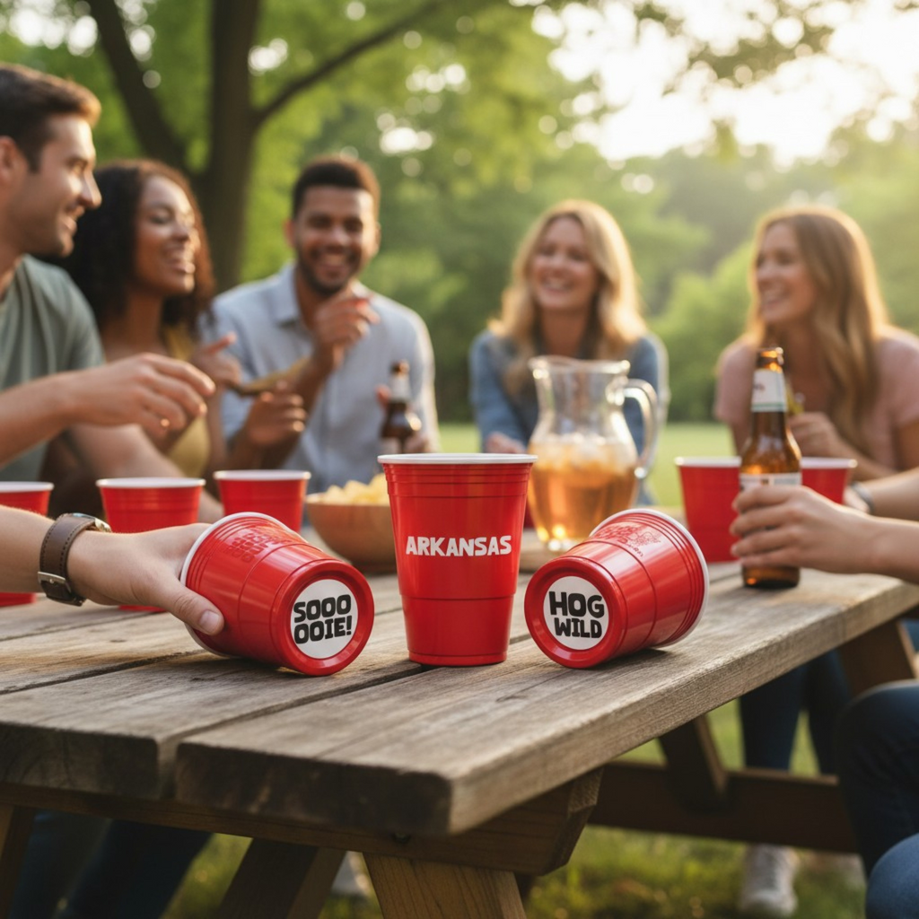 CooCoo Cups® 16oz Arkansas "Hog Wild & Soooooie!" Party Cups - 50 Count