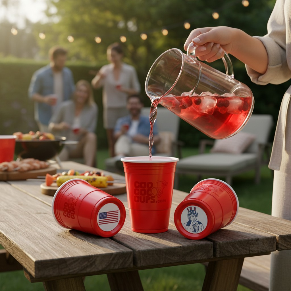 CooCoo Cups® 16oz "American Flag & I Want You"  Party Cups - 50 Count