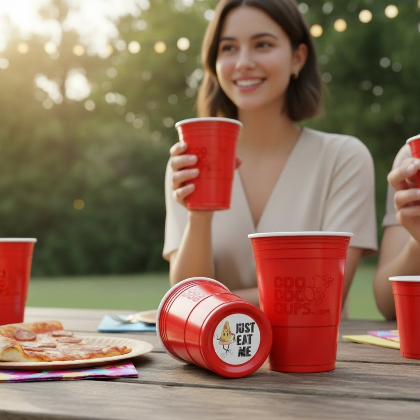 CooCoo Cups® 16oz "JUST EAT ME" Party Cups - 50 Count