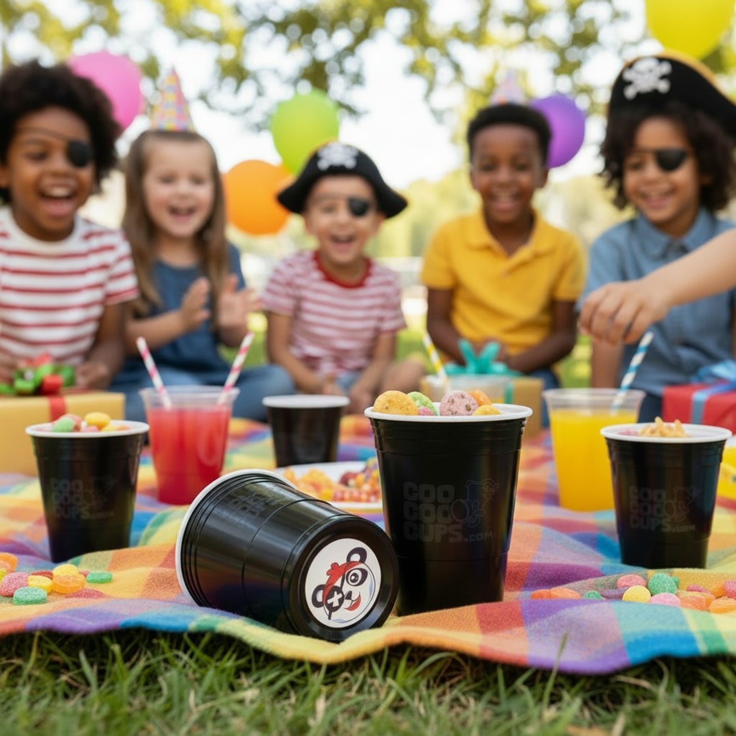CooCoo Cups® 16oz Pirate Panda Party Cups - 50 Count