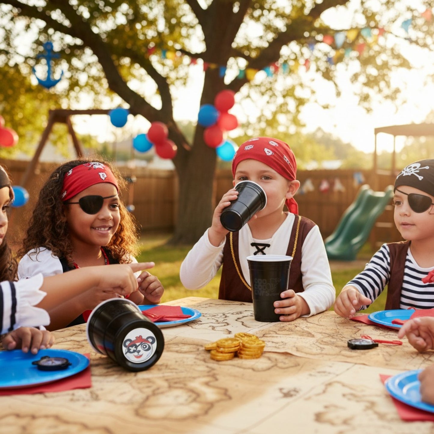 CooCoo Cups® 16oz Pirate Panda Party Cups - 50 Count