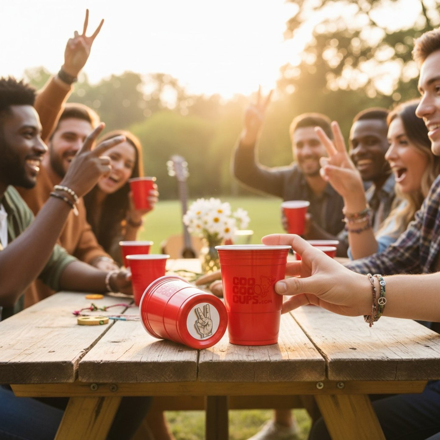 CooCoo Cups® 16oz Peace Party Cups - 50 Count